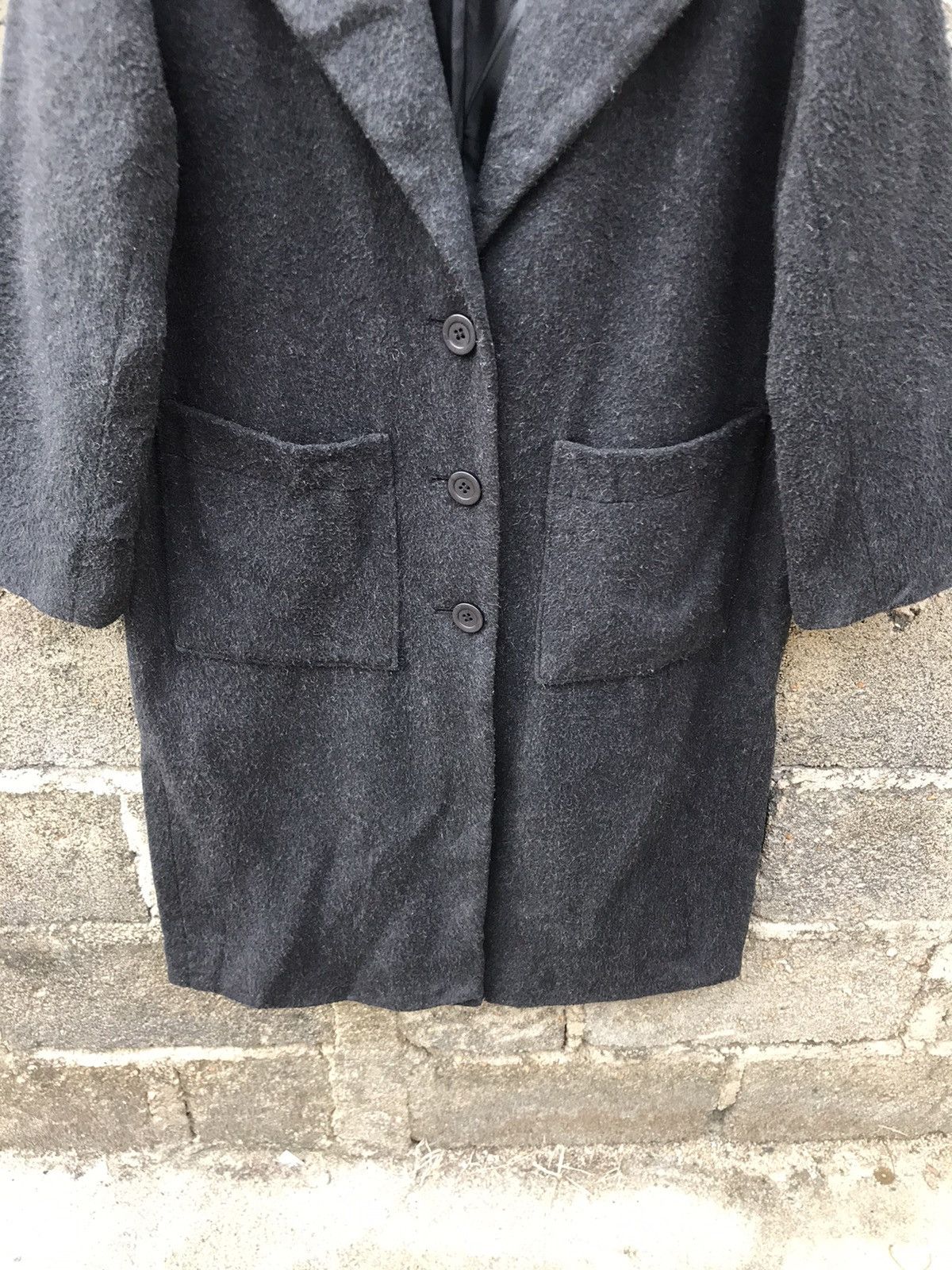 Japanese Brand × Vintage ⚡️Vintage Kastane Collarless Wool Long Coat Size M / US 6-8 / IT 42-44 - 4 Thumbnail