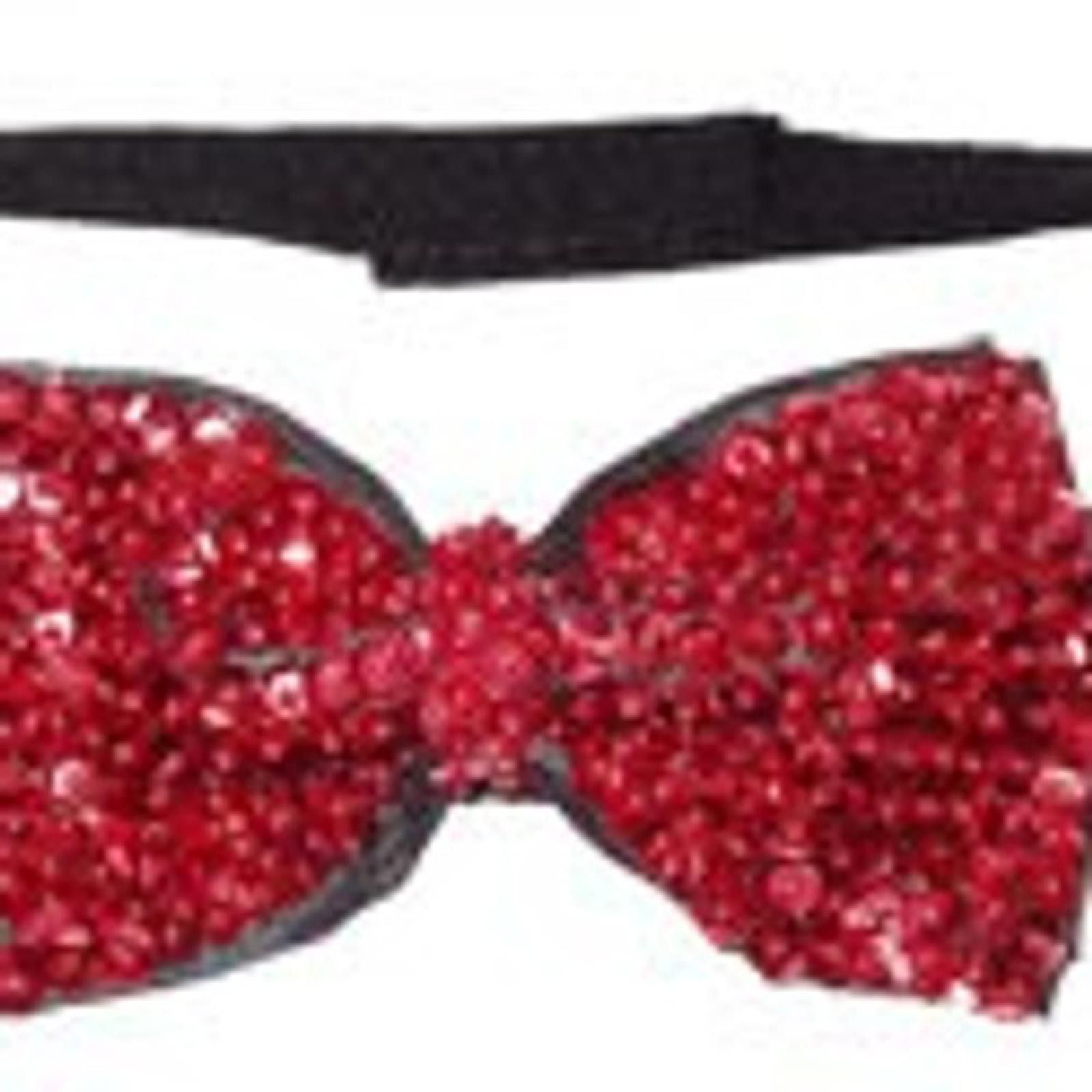 Designer Sequin Bow Tie RED Adult Unisex Size ONE SIZE - 1 Preview