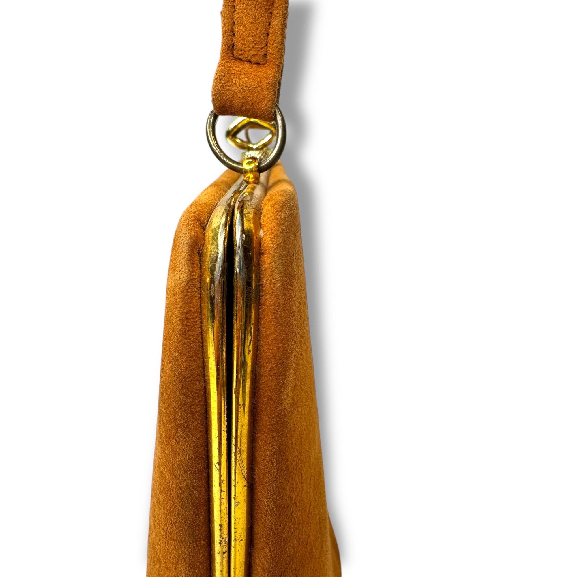 Other Vintage 1950s Melbourne Bags Camel Brown Suede Handbag Handl Size ONE SIZE - 7 Thumbnail