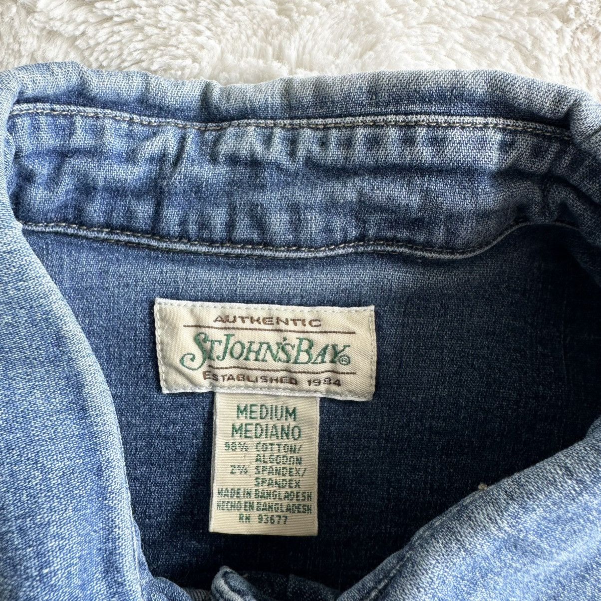 St. Johns Bay Vintage St Johns Bay Denim Shirt Womens M Blue 3/4 Sleeves Size M / US 6-8 / IT 42-44 - 8 Thumbnail