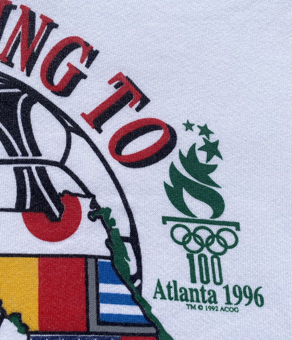 Hanes VTG Atlanta Olympics Soccer Double Sided Sweatshirt Large Size US L / EU 52-54 / 3 - 6 Thumbnail