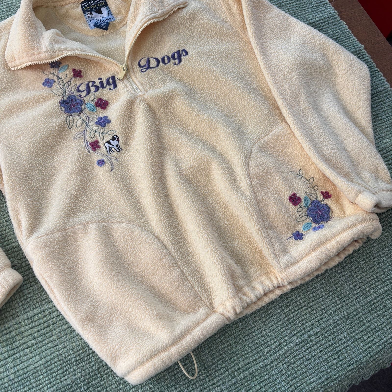 Big Dogs × Vintage Vintage Y2K Big Dogs Quarter Zip Floral Fleece Sweater Size S / US 4 / IT 40 - 7 Thumbnail