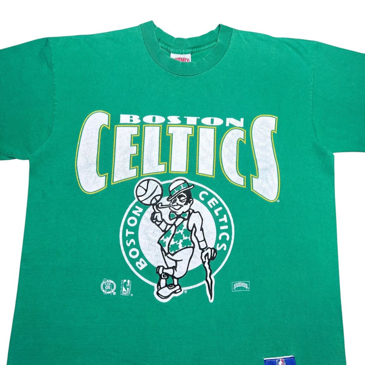 Nutmeg 1990s NBA Boston Celtics Nutmeg Mills Spell Out Graphic Tee Size US XL / EU 56 / 4 - 4 Thumbnail