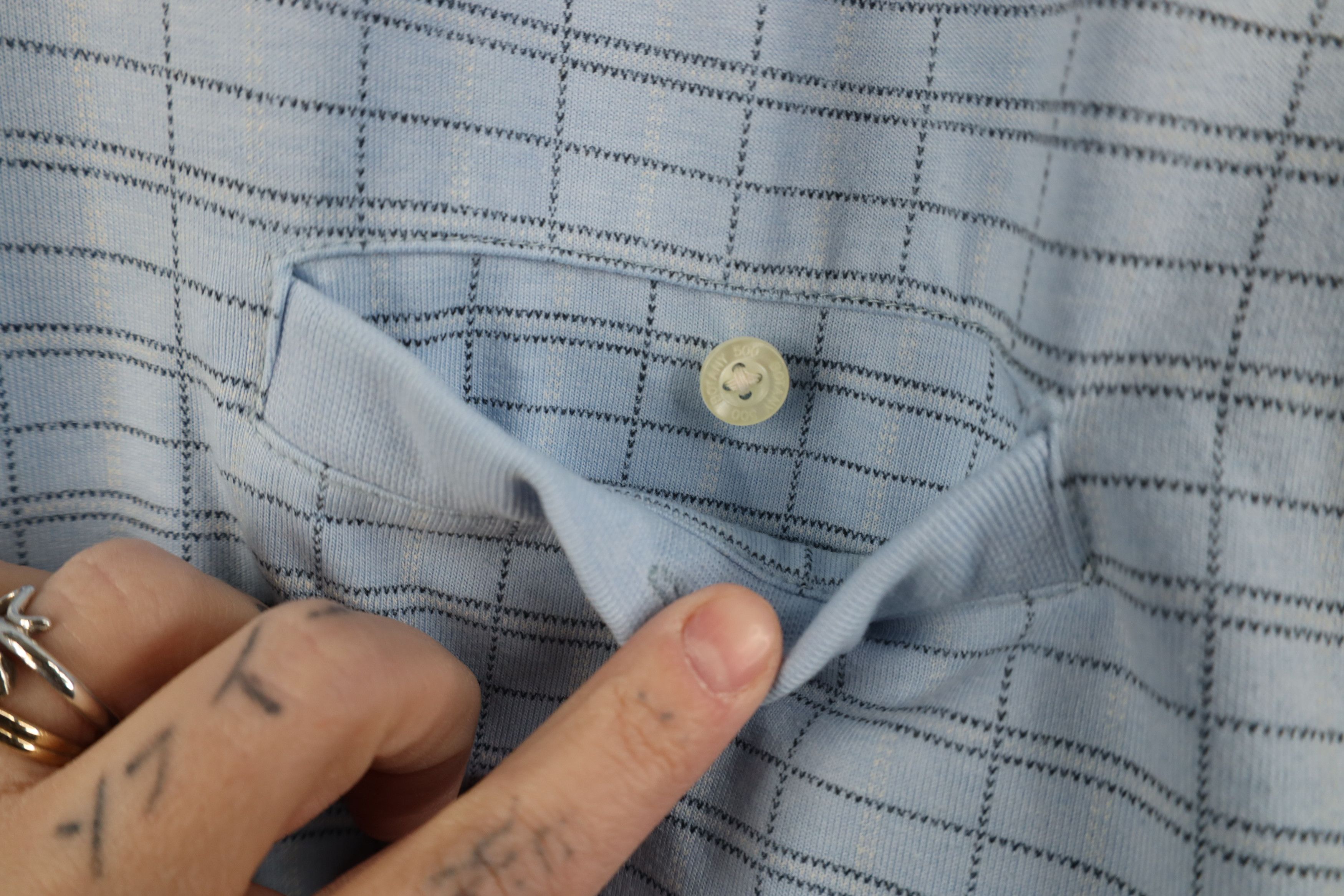 Vintage Vintage 90s Streetwear Pullover Polo Shirt Blue Plaid Size US XL / EU 56 / 4 - 5 Thumbnail