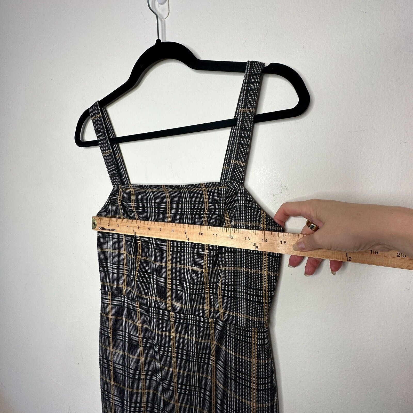 Forever 21 Cute Gold Gray Plaid Sleeveless Knit Jumper Overall Dress M Size M / US 6-8 / IT 42-44 - 11 Thumbnail