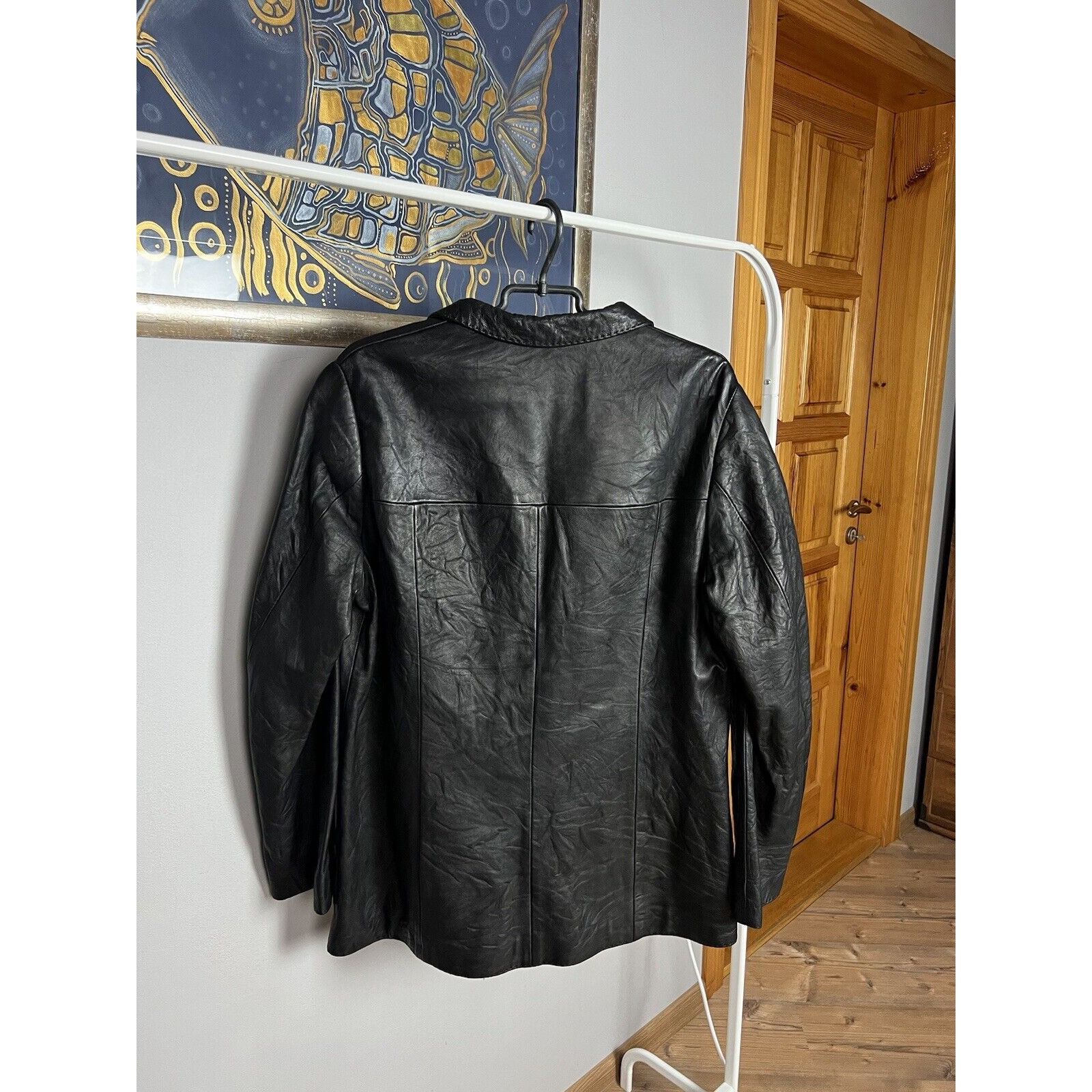 Annette Gortz MINT! Anette Gortz Goertz Women`s Black Long Leather Jacket Size M / US 6-8 / IT 42-44 - 10 Thumbnail