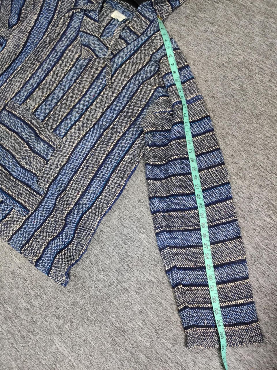 Vintage Vintage Mexican Baja Drug Rug Blue Grey Jacket Size US XXL / EU 58 / 5 - 14 Thumbnail
