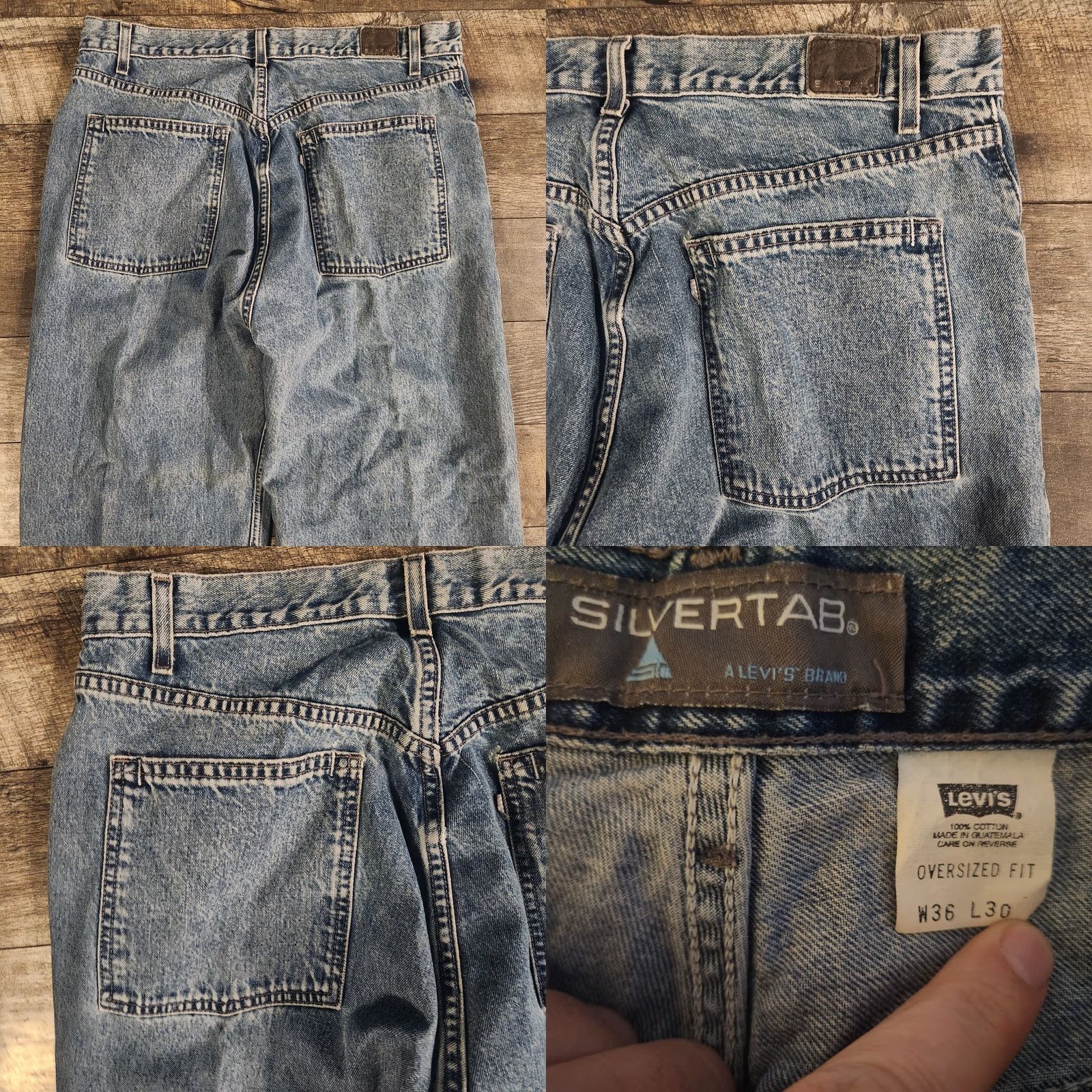 Levi's VINTAGE Levi's Silver Tab Jeans Denim Wide Leg 36x30 Oversized Men Grunge 90s Y2K Wide Leg Blue Mens Jeans Size US 36 / EU 52 - 9 Thumbnail