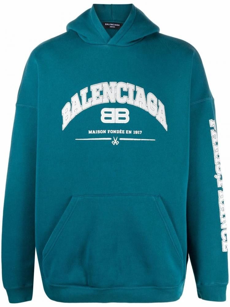 Balenciaga Maison Cotton Wide Fit Hoodie Size US S / EU 44-46 / 1 - 1 Thumbnail