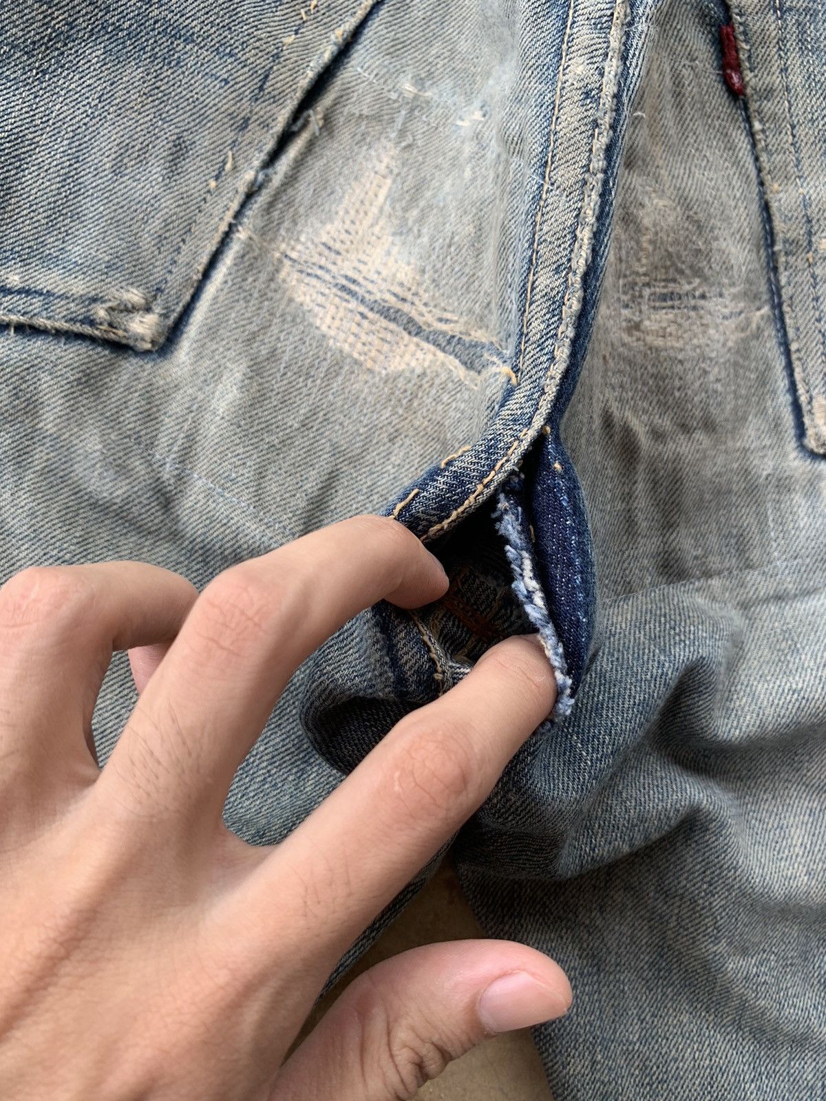 Full Count & Co. Vintage Full Count 0105 Selvedge Distressed Denim Size US 31 - 24 Thumbnail