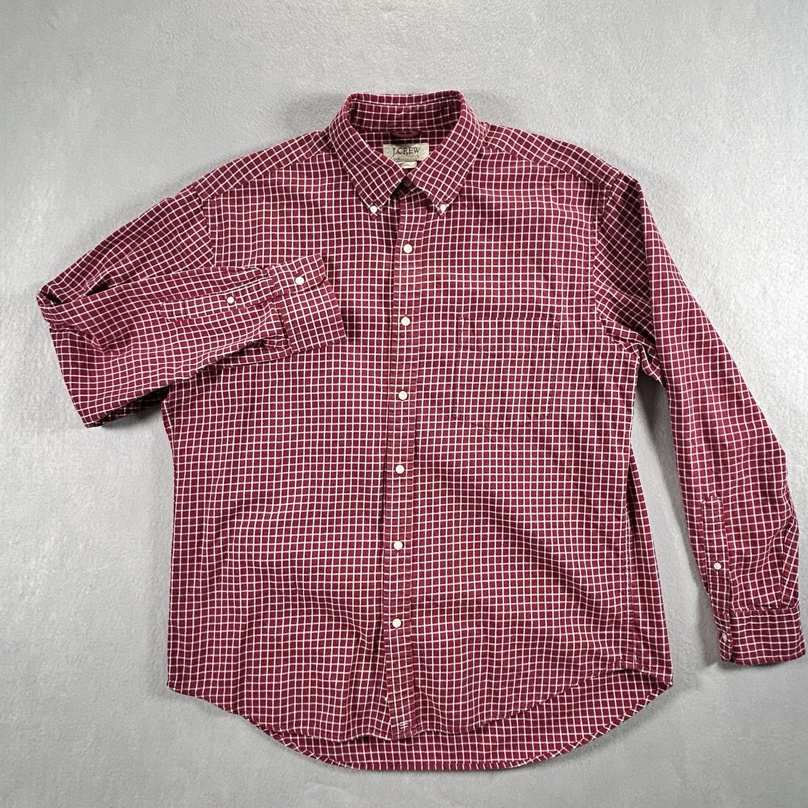J.Crew J Crew Men's Sz L Red White Lines Squares Long Sleeve Shirt Size US L / EU 52-54 / 3 - 2 Thumbnail