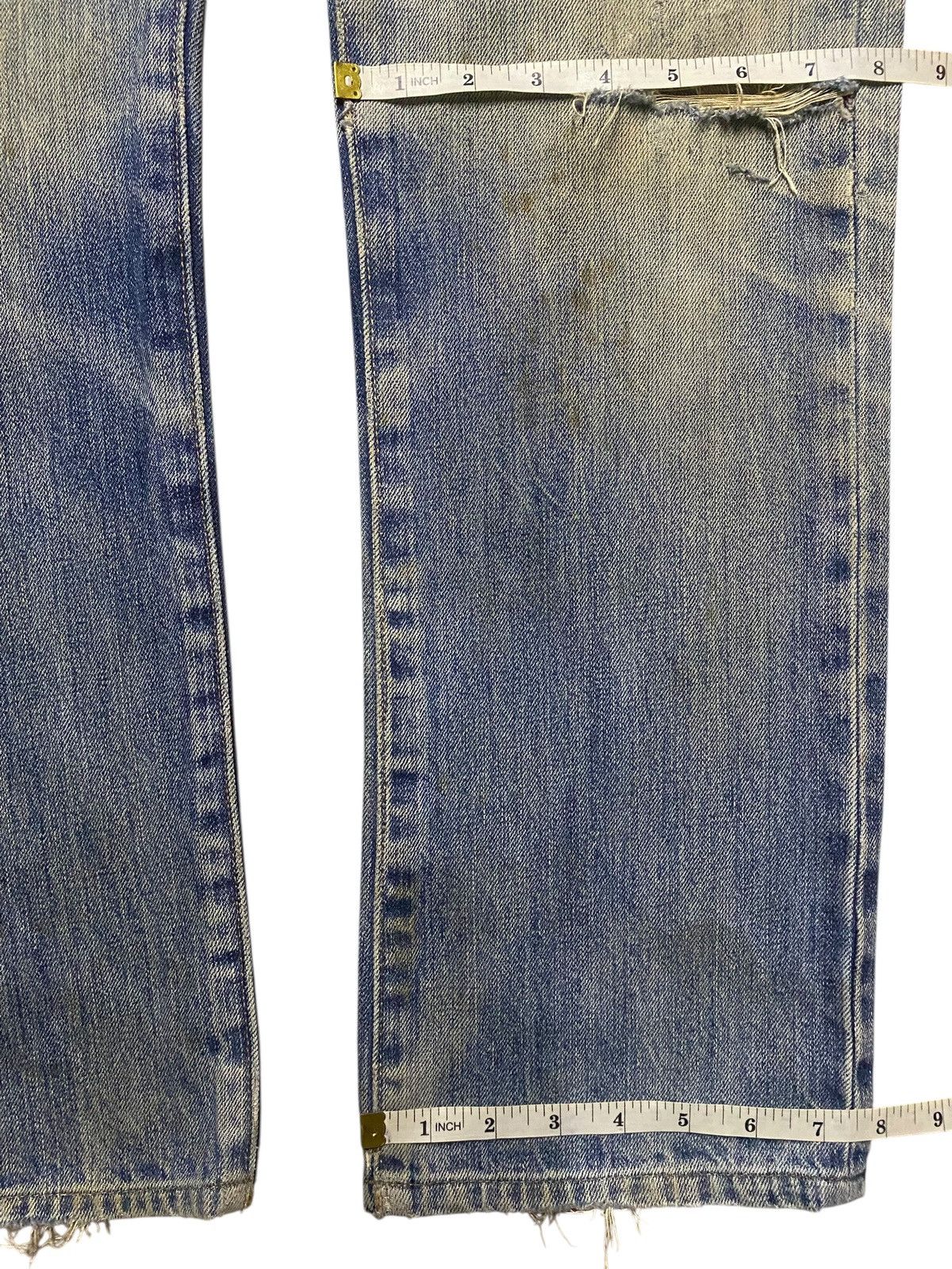 Levi's Vintage Clothing Vintage Levis 501 Mud Wash Y2K Loose Ripped Jeans Size US 33 - 18 Thumbnail