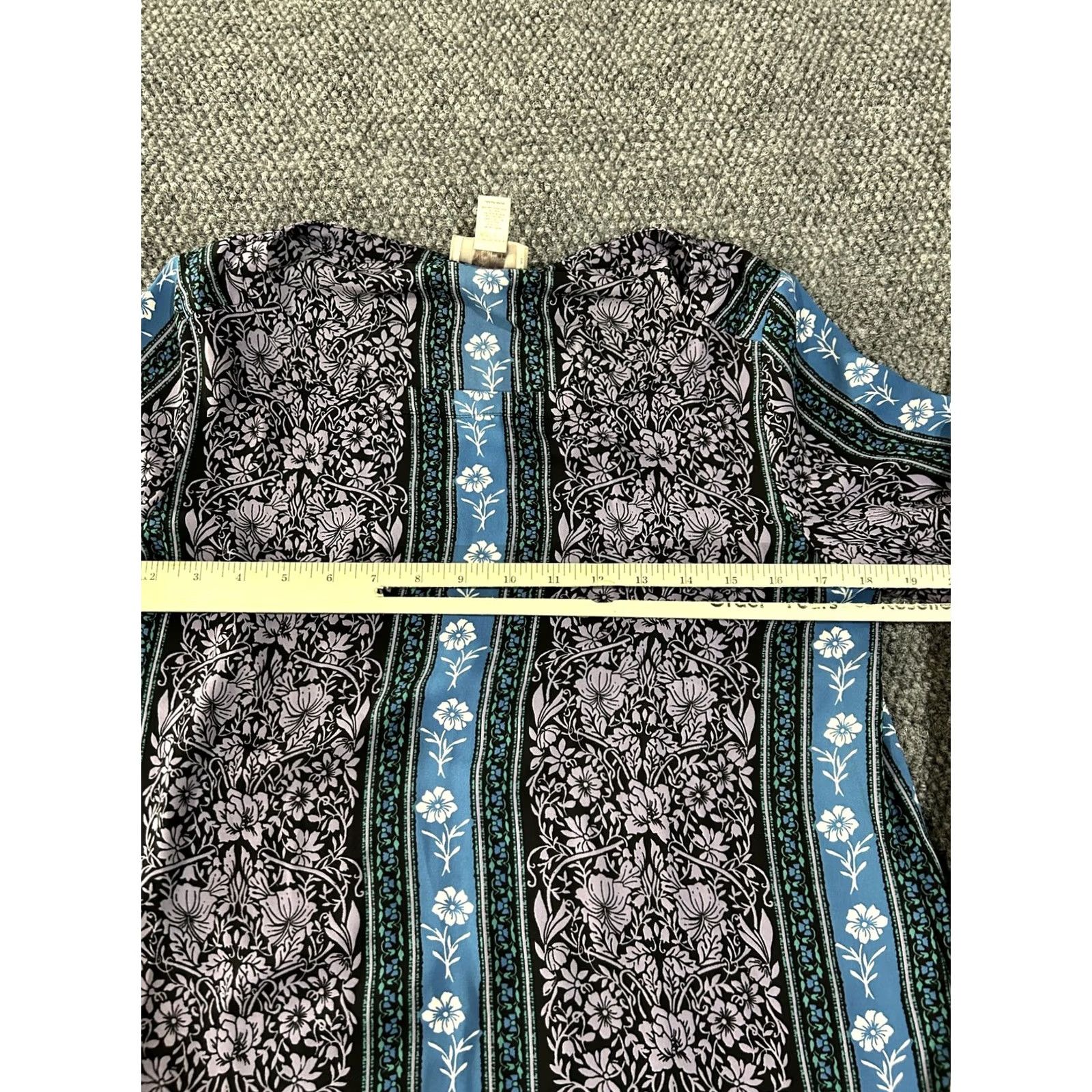 Loft LOFT Outlet Blouse Womens Small Blue Floral Boho Tunic Long Sleeve Top Size S / US 4 / IT 40 - 6 Thumbnail