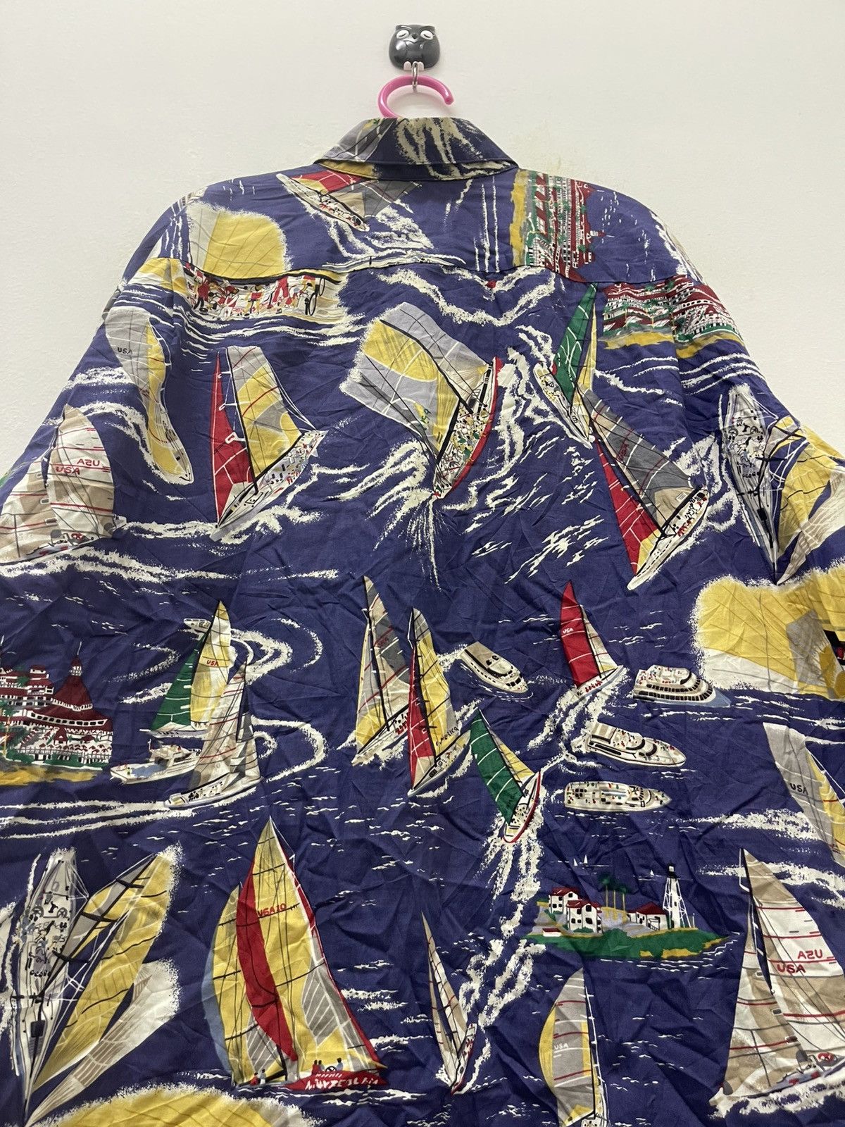 Reyn Spooner Rare Vintage REYN SPOONER USA Yatch Team Full All Over Print Size US XL / EU 56 / 4 - 6 Thumbnail