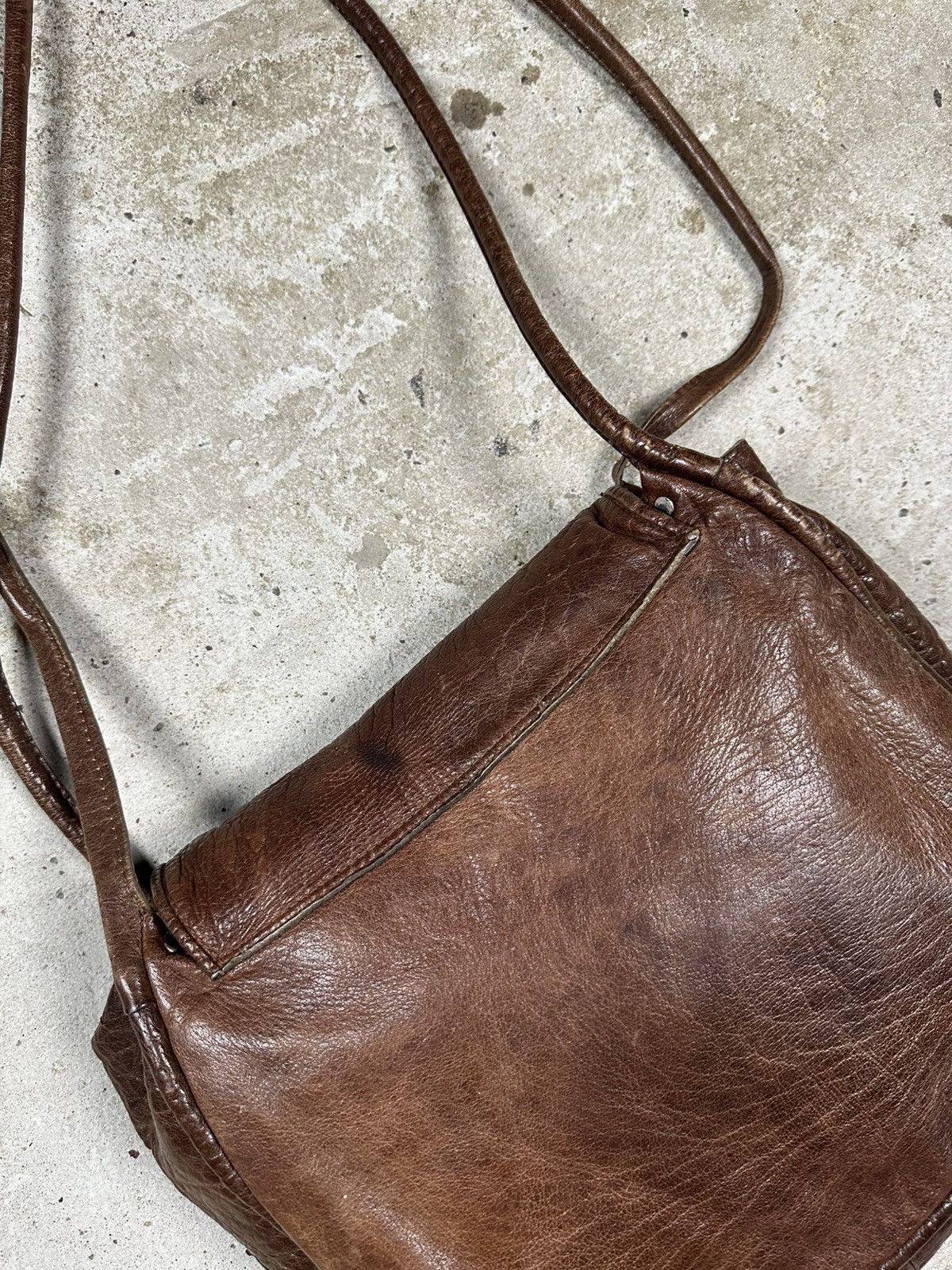 Japanese Brand Vintage 90s Brown Genuine Leather Hand Tote Bag rare utility Size ONE SIZE - 9 Thumbnail