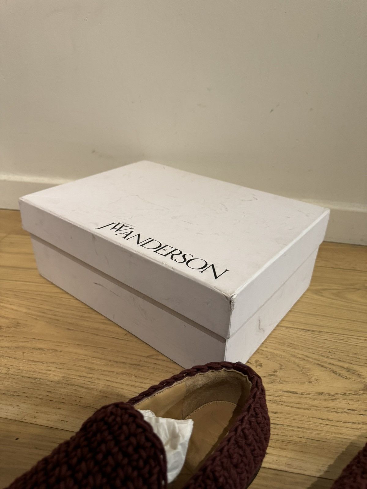 JW Anderson JW Anderson Crochet Cotton Loafers Shoes Moccasin Burgundy Size US 6.5 / IT 36.5 - 12 Thumbnail