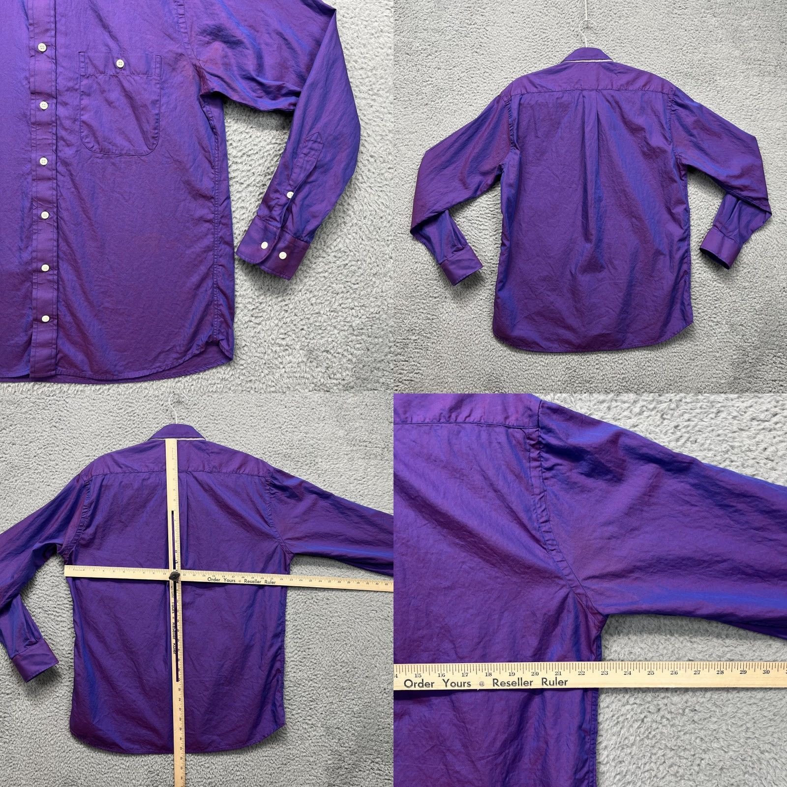 Vintage Gitman Bros Shirt Mens Large Iridescent Purple Long Sleeve USA Button Down Size US L / EU 52-54 / 3 - 8 Thumbnail