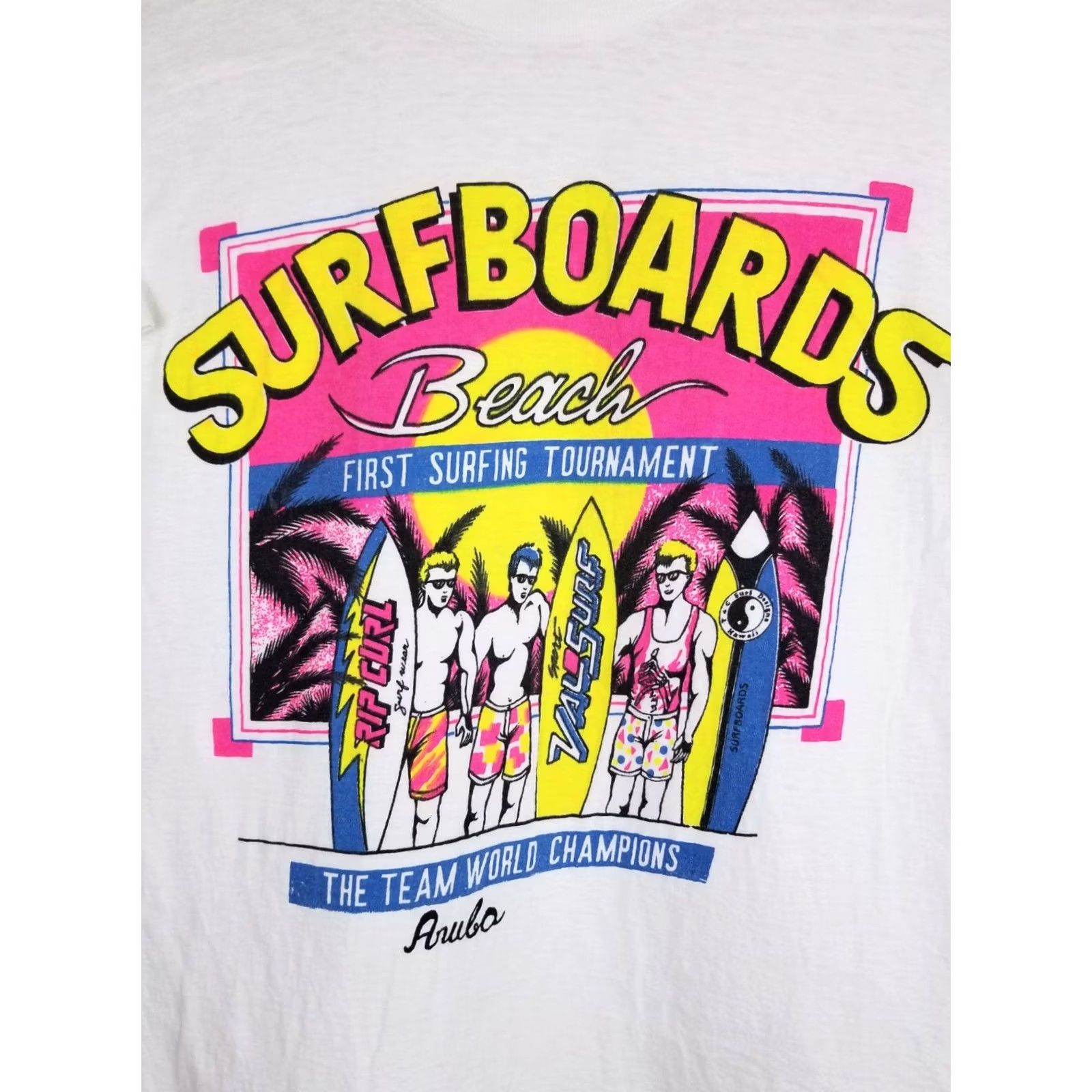 Vintage VINTAGE SURFBOARDS BEACH SURF CHAMPIONSHIP SINGLE STITCH T-SHIRT SZ SMALL 80's Size US S / EU 44-46 / 1 - 2 Thumbnail