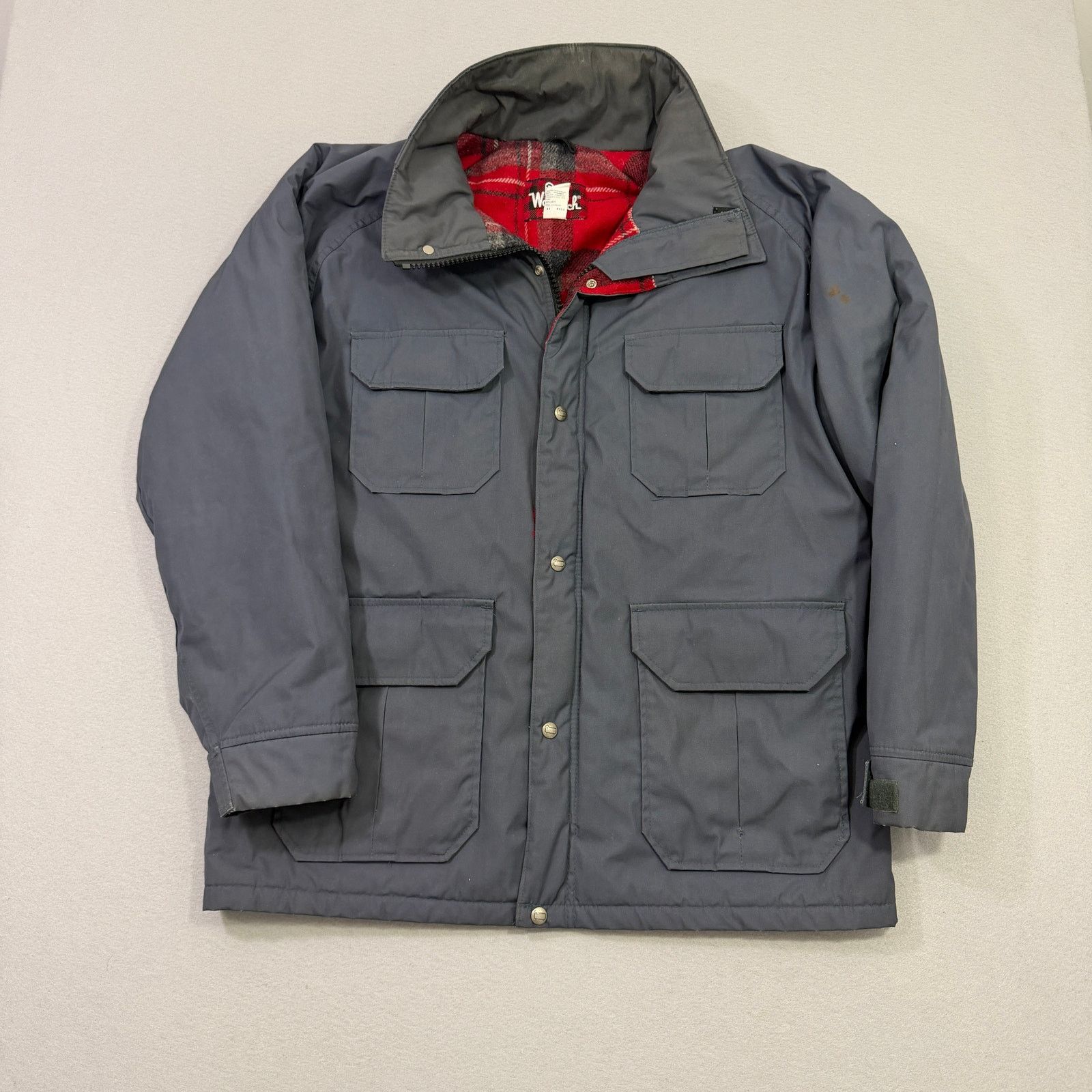 Vintage Vintage Woolrich Jacket Men's Large Gray Wool Flannel Lined Size US L / EU 52-54 / 3 - 1 Thumbnail