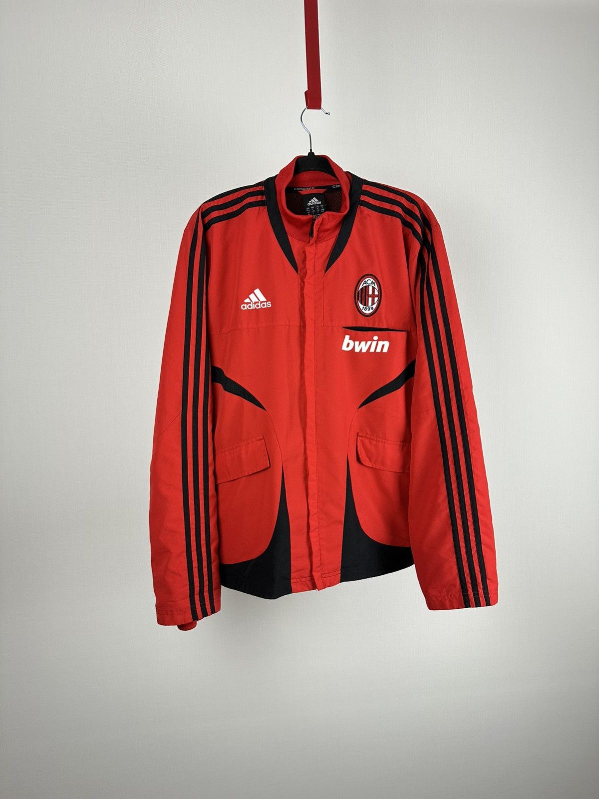 Adidas Adidas AC Milan Track 2007-08 Rare Red Soccer Jacket Size M Size US M / EU 48-50 / 2 - 3 Thumbnail
