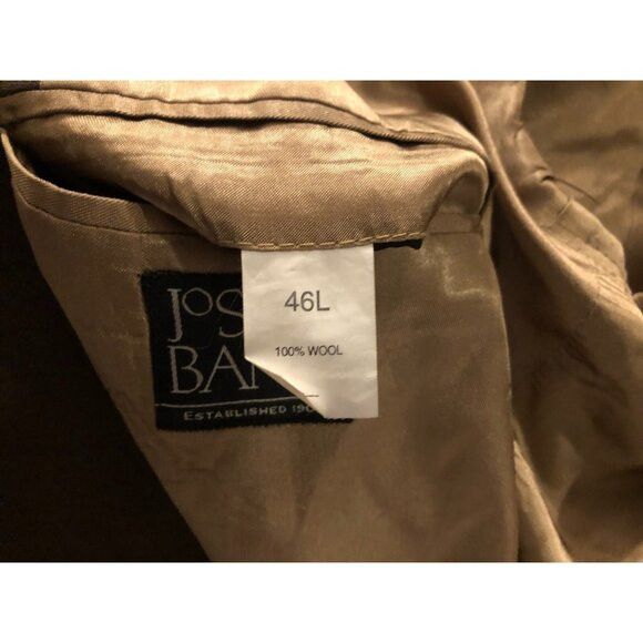Jos. A. Bank jos.a.bank men's brown 100%wool sport coat jacket blazer 46L Size 46L - 5 Thumbnail