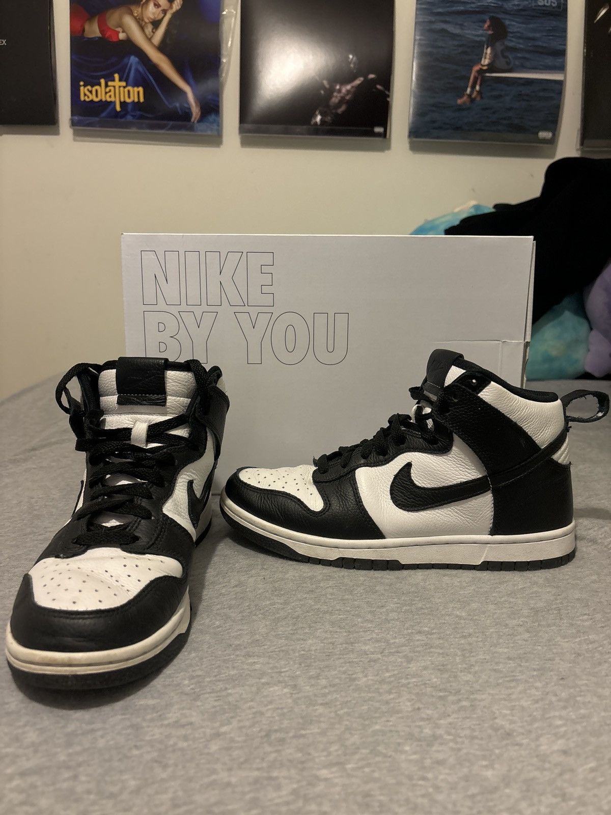Nike high top black and white dunk