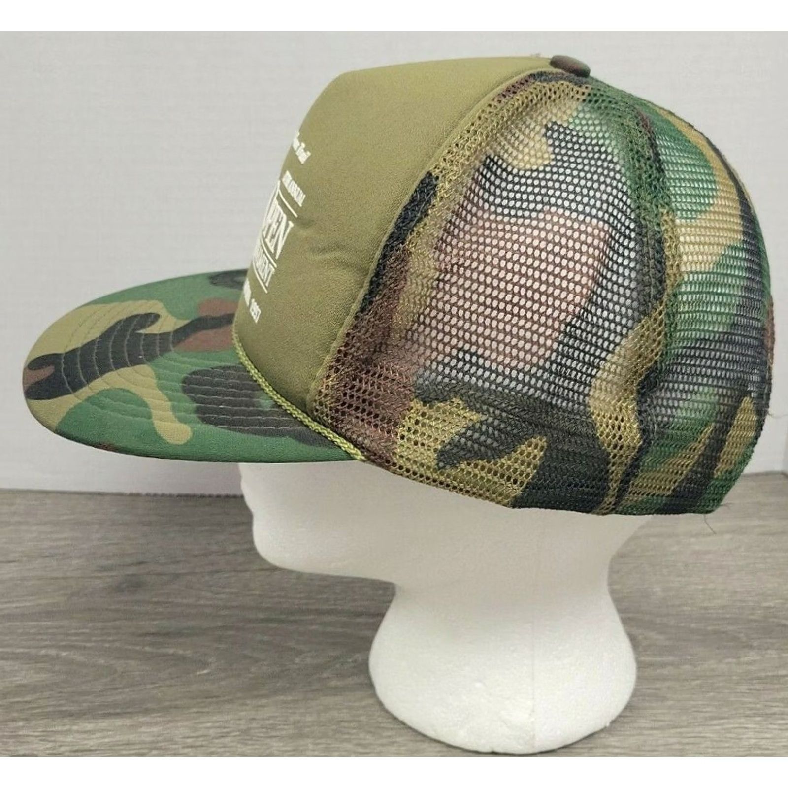Olive VINTAGE US Open 1997 Bass Tournament Snapback Trucker Hat Cap Olive Green Mens Size ONE SIZE - 3 Thumbnail