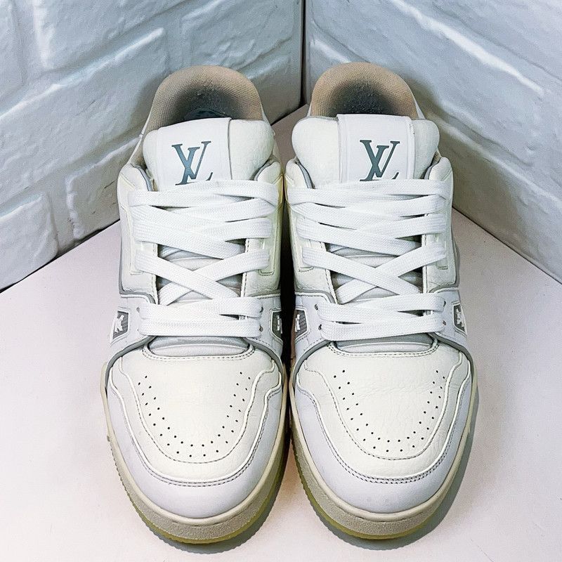Louis Vuitton Louis Vuitton White Leather Trainer Sneakers -2508 Size US 8.5 / EU 41-42 - 2 Thumbnail