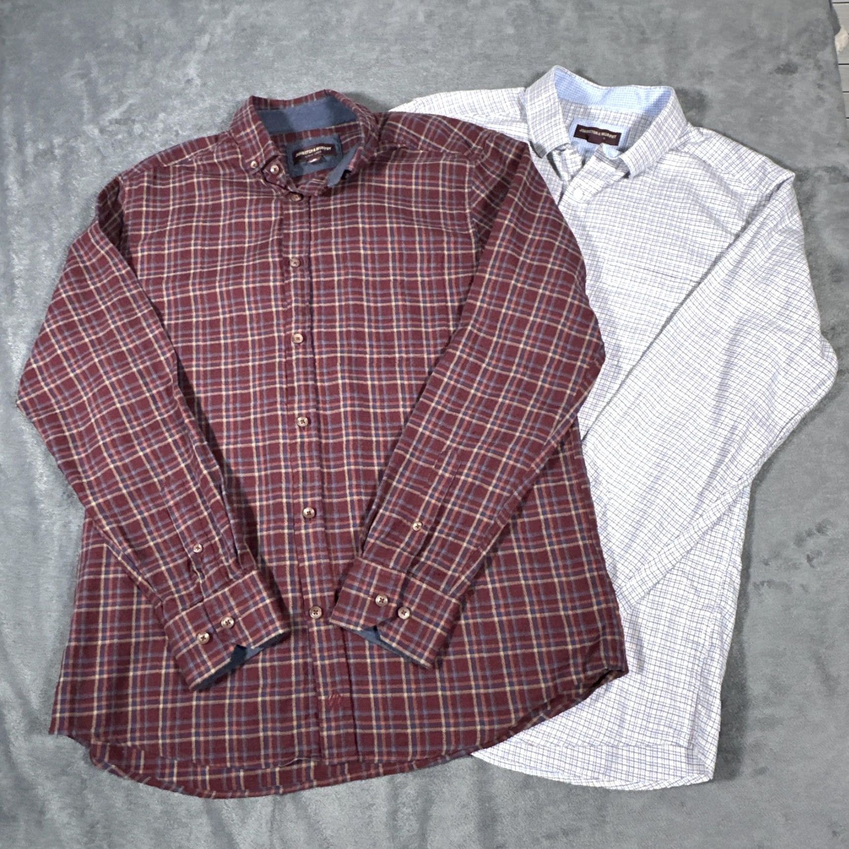 Johnston & Murphy Johnston & Murphy Shirt Mens Medium Multicolor Check Casual Button Front Lot 2 Size US M / EU 48-50 / 2 - 2 Thumbnail
