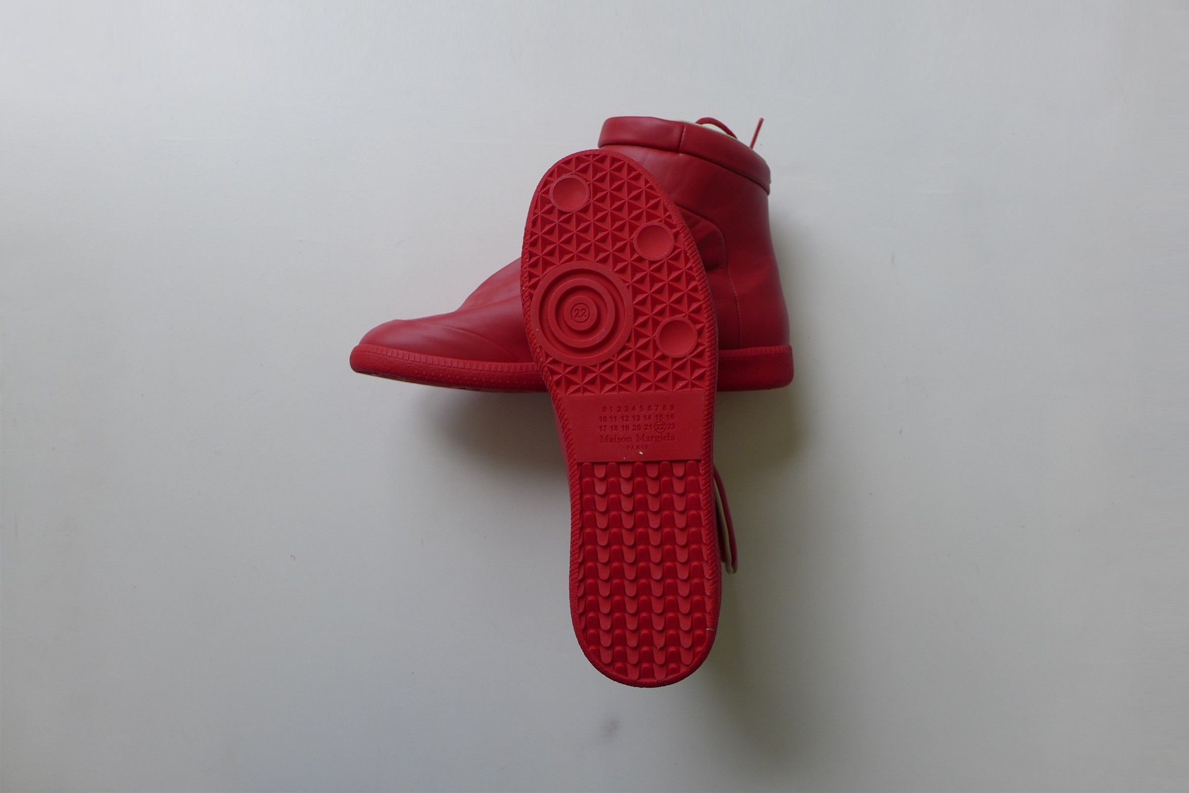 Maison Margiela Margiela Future High Sneakers - Red Leather Size US 8 / EU 41 - 15 Thumbnail