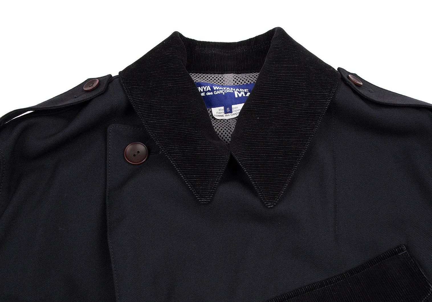 Junya Watanabe Reflective Decor Wool Coat in Navy Yellow, Size S Size US S / EU 44-46 / 1 - 3 Thumbnail