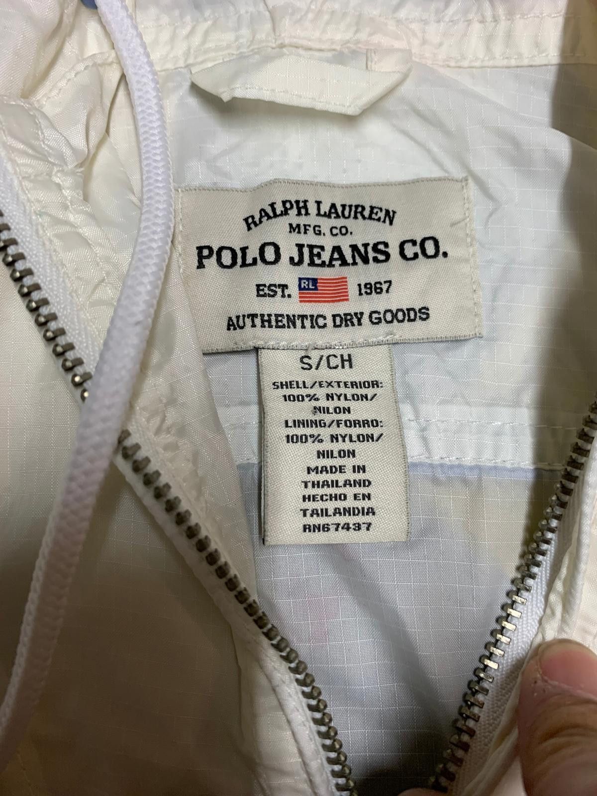 Other Polo Jeans Co. White Hooded Windbreaker Jacket Size M / US 6-8 / IT 42-44 - 4 Thumbnail
