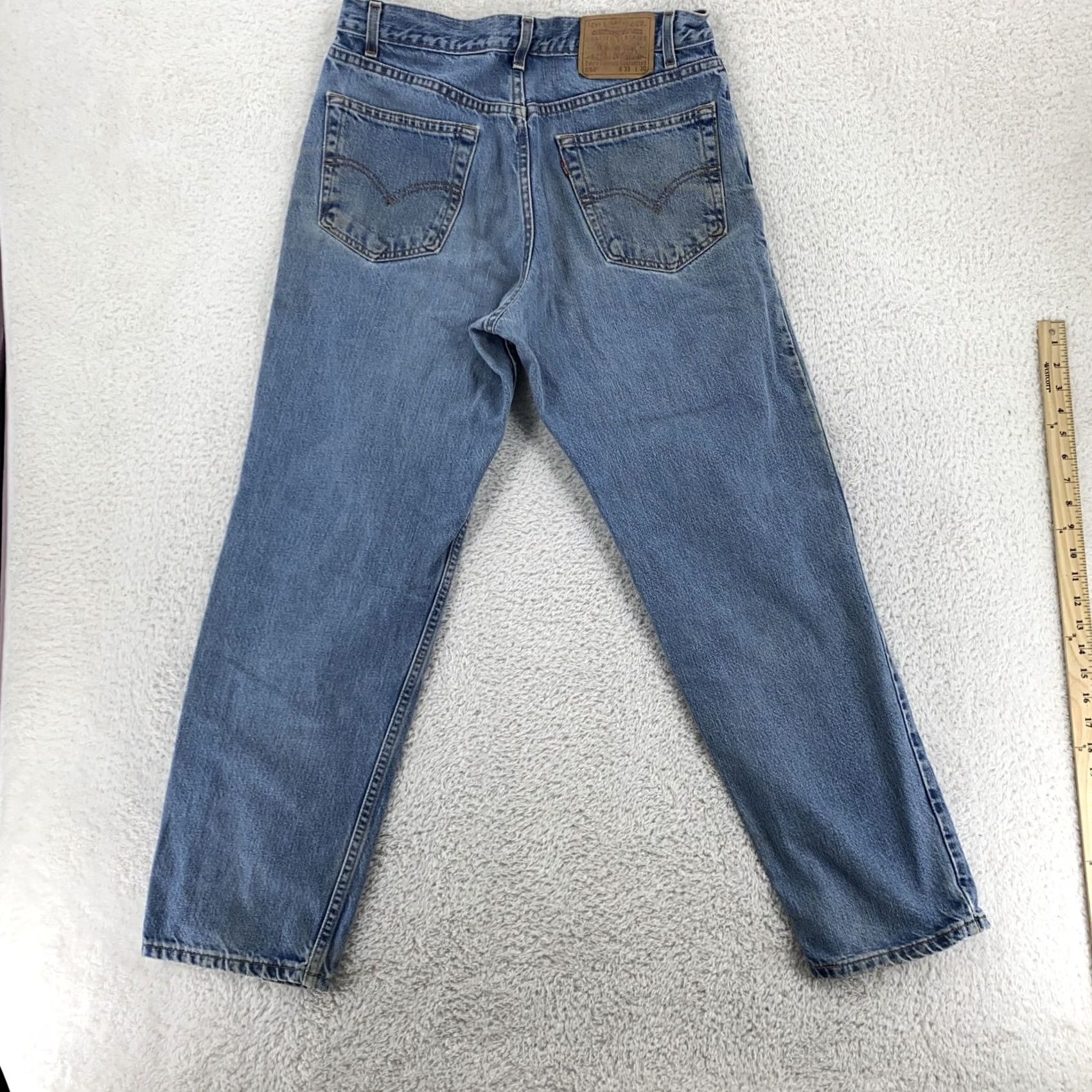 Levi's Levi's 550 Jeans Mens 30x30 Distressed Relaxed Tapered Denim 90s Vintage Grunge Pockets - Blue - Regular Fit Accessories Size US 30 / EU 46 - 3 Thumbnail