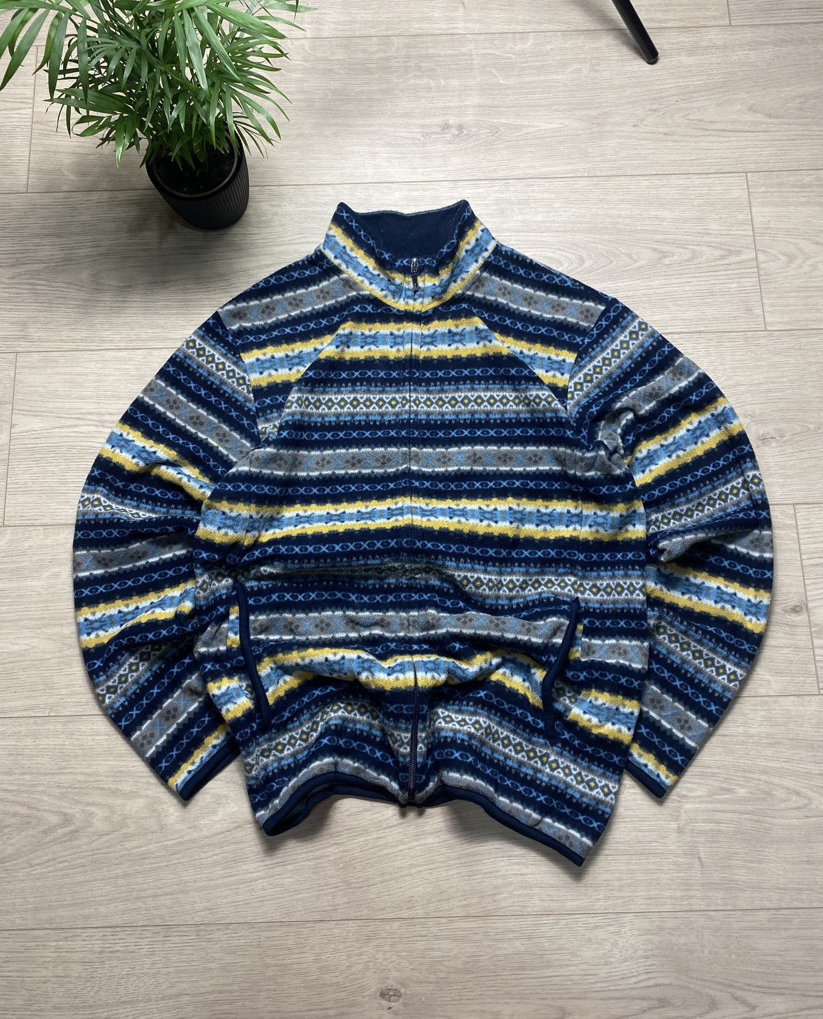 Engineered Garments × Japanese Brand × Uniqlo Vintage Uniqlo Aztec Engineered Garments Fleece Zip Sherpa Size US M / EU 48-50 / 2 - 1 Thumbnail