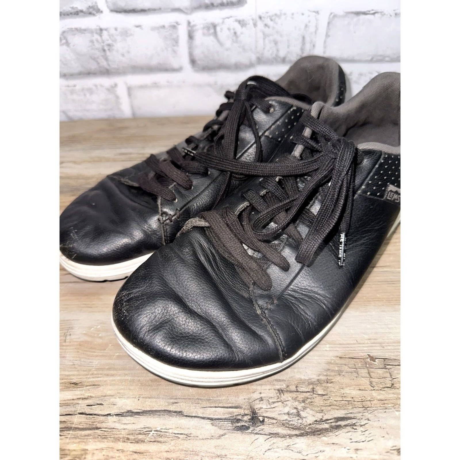 Vintage Lems Shoes Mens Black Kourt Casual Sneaker Top Unisex Men Insoles Size US M / EU 48-50 / 2 - 3 Thumbnail