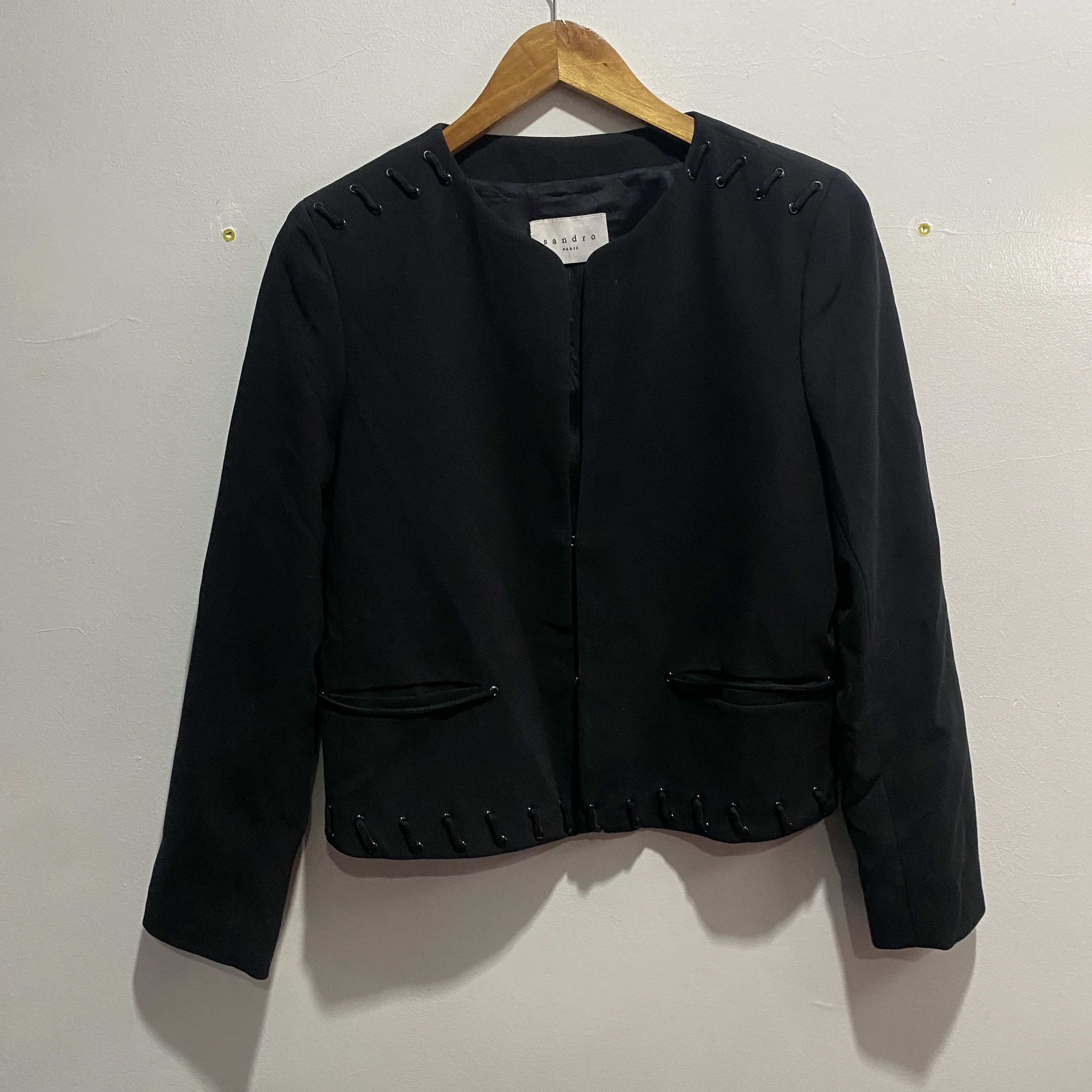 Sandro Sandro Paris Lace-up Wool Jacket XS/S Size S / US 4 / IT 40 - 2 Thumbnail