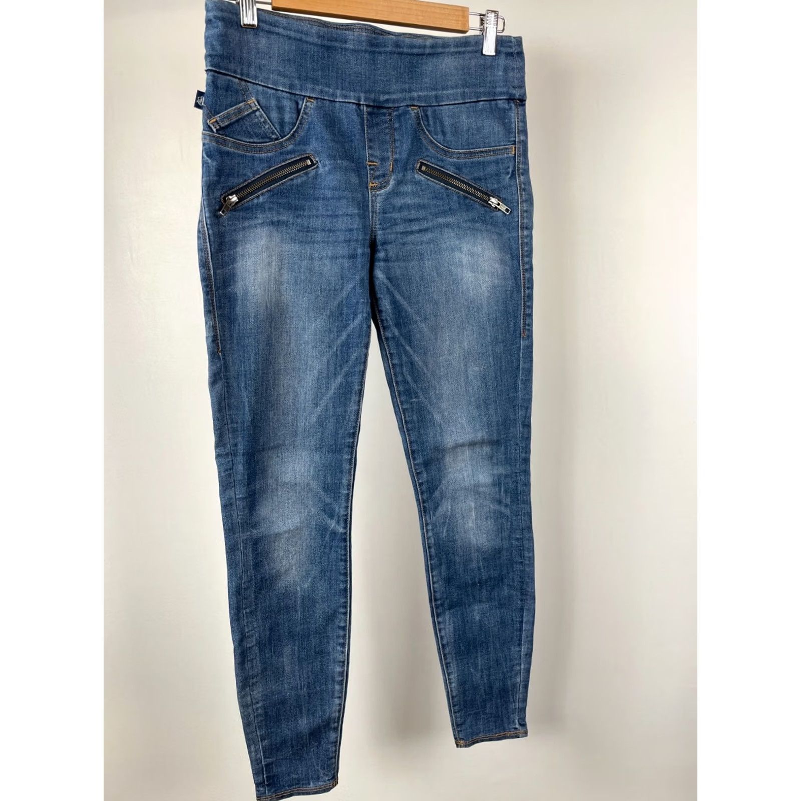 Vintage Rock & Republic Skinny Jeans Womens 6 Blue Cotton Blend Denim Five Pocket Casual Size 28" / US 6 / IT 42 - 2 Thumbnail