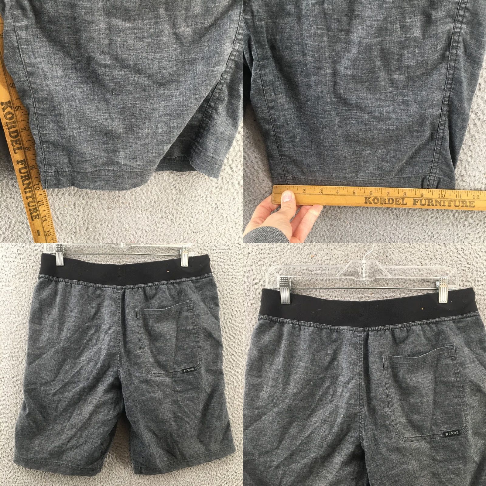 Prana Prana Chino Shorts Mens S Gray Mid Rise Flat Front Pull On Pocket 31x10 Shorts Size US 29 - 8 Thumbnail