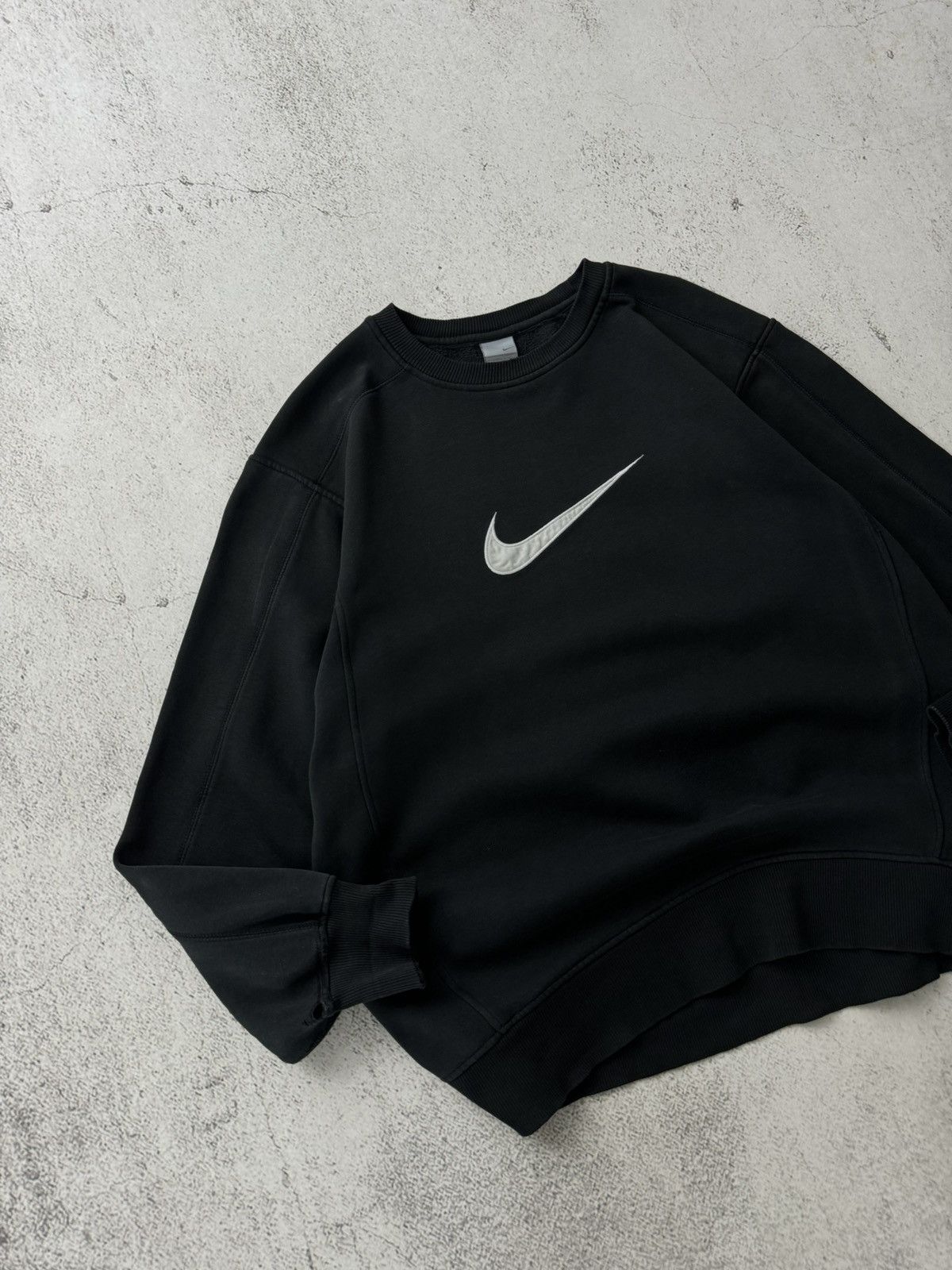 Nike × Vintage Nike Big Swoosh Faded Sweatshirt Size US XL / EU 56 / 4 - 4 Thumbnail