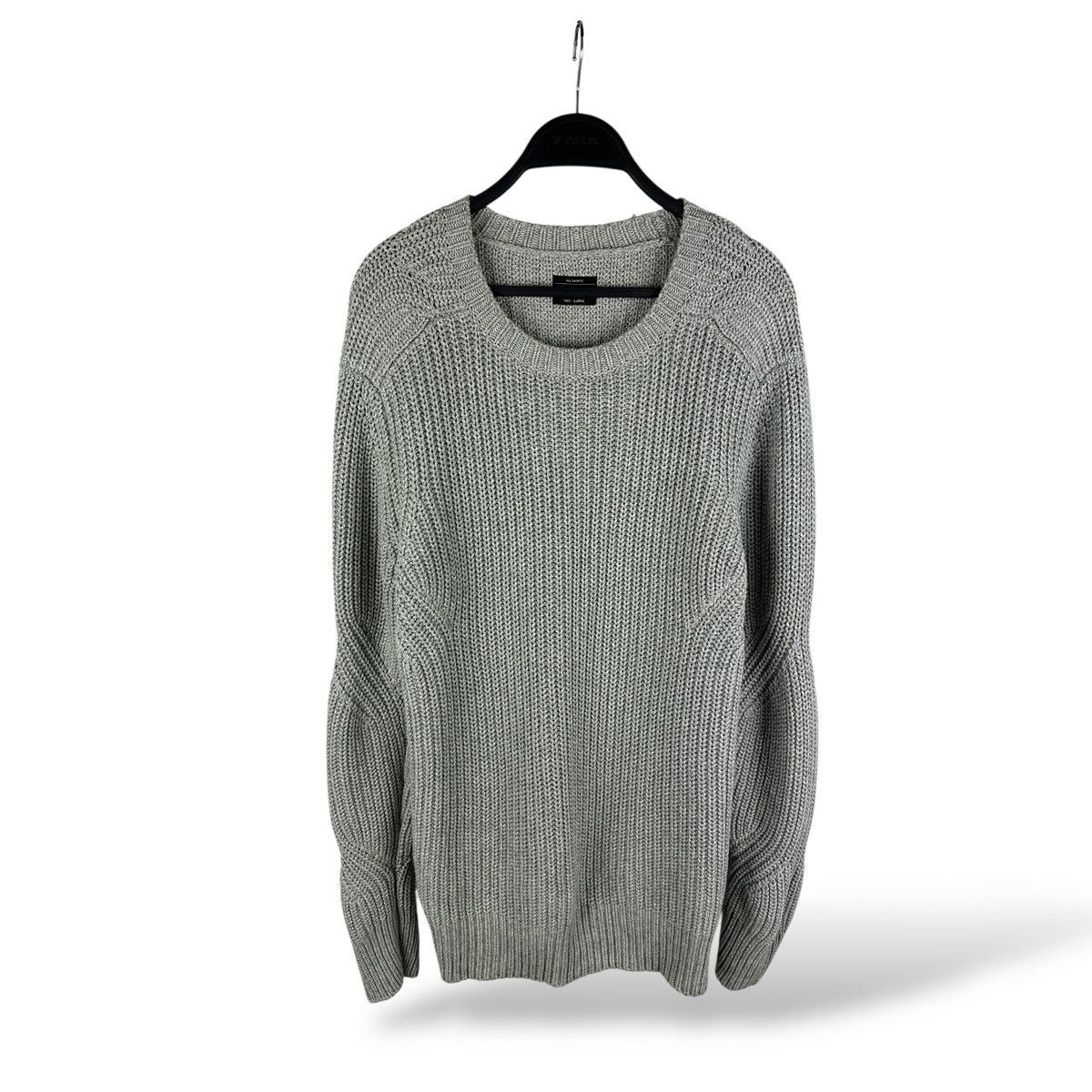 Allsaints Allsaints Moat Crew Neck Chunky Knit Sweater Heavy Grey Size US L / EU 52-54 / 3 - 1 Thumbnail