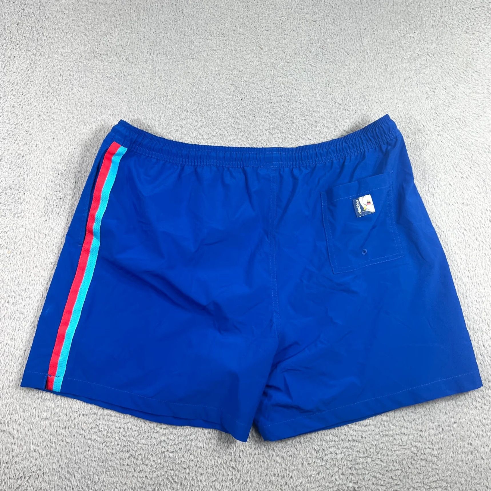 Chubbies Chubbies Swim Trunks Board Shorts Men 2XL Multicolor Striped Lined Nylon Polyester Spandex Alligator Flag Back Pocket Drawstring Pockets 5.5" Size US 39 - 7 Thumbnail