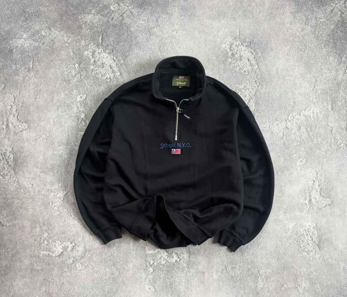 Schott Schott N.Y.C. USA 🇺🇸 M/size 1/4zip sweathsirt jumper pullover Size US M / EU 48-50 / 2 - 1 Thumbnail
