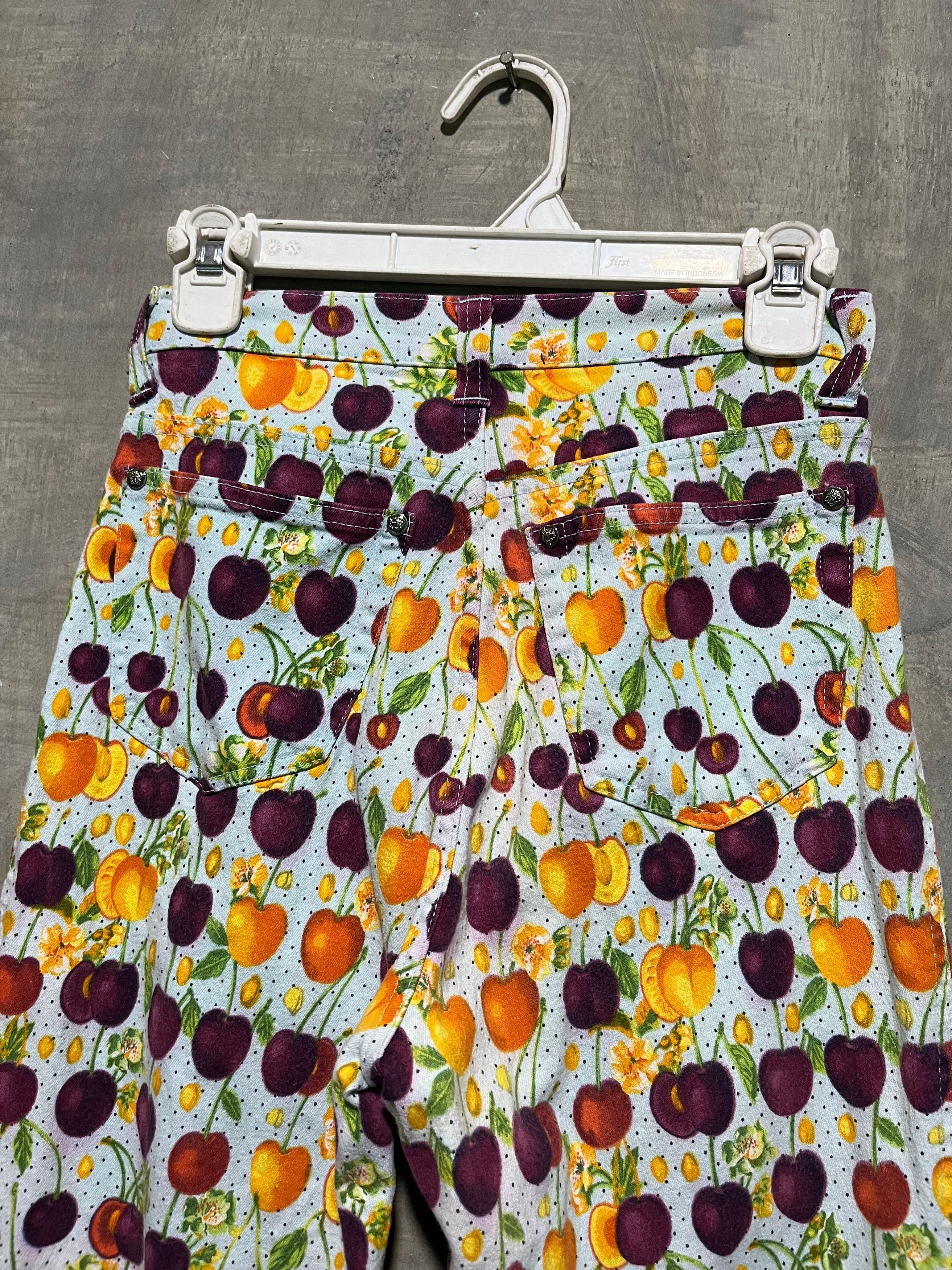 Versace × Versace Jeans Couture × Vintage Vintage Versace Cherry Print Pants Size 26" / US 2 / IT 38 - 4 Thumbnail
