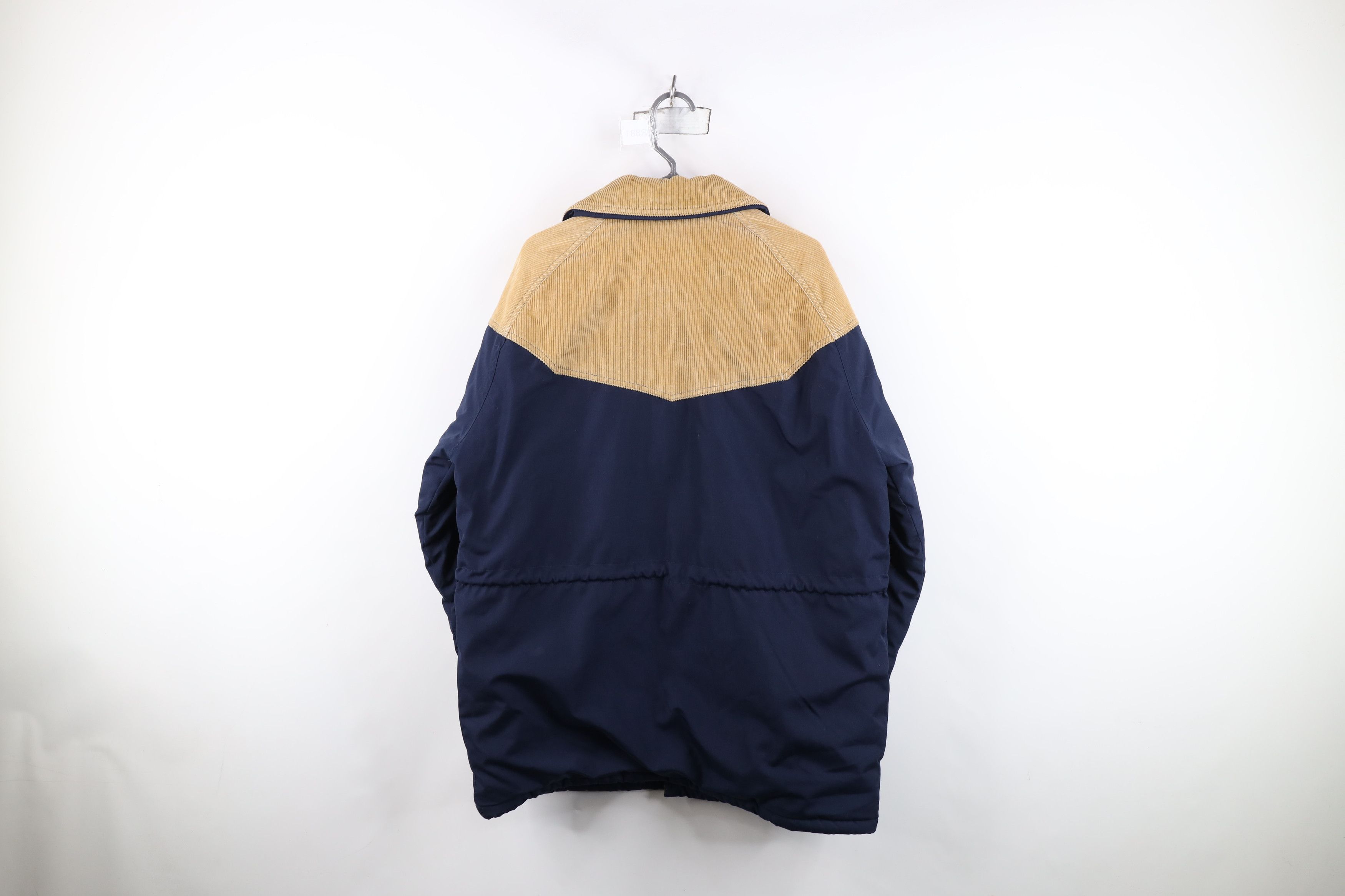 Vintage Vintage 90s Streetwear Corduroy Puffer Parka Jacket Blue Size US L / EU 52-54 / 3 - 13 Thumbnail