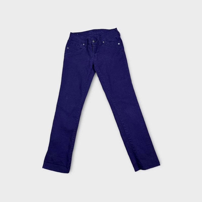 Vintage Delia | Y2K Straight Skinny Leg Purple Jeans | Size 3/4P Size 27" / US 4 / IT 40 - 1 Thumbnail