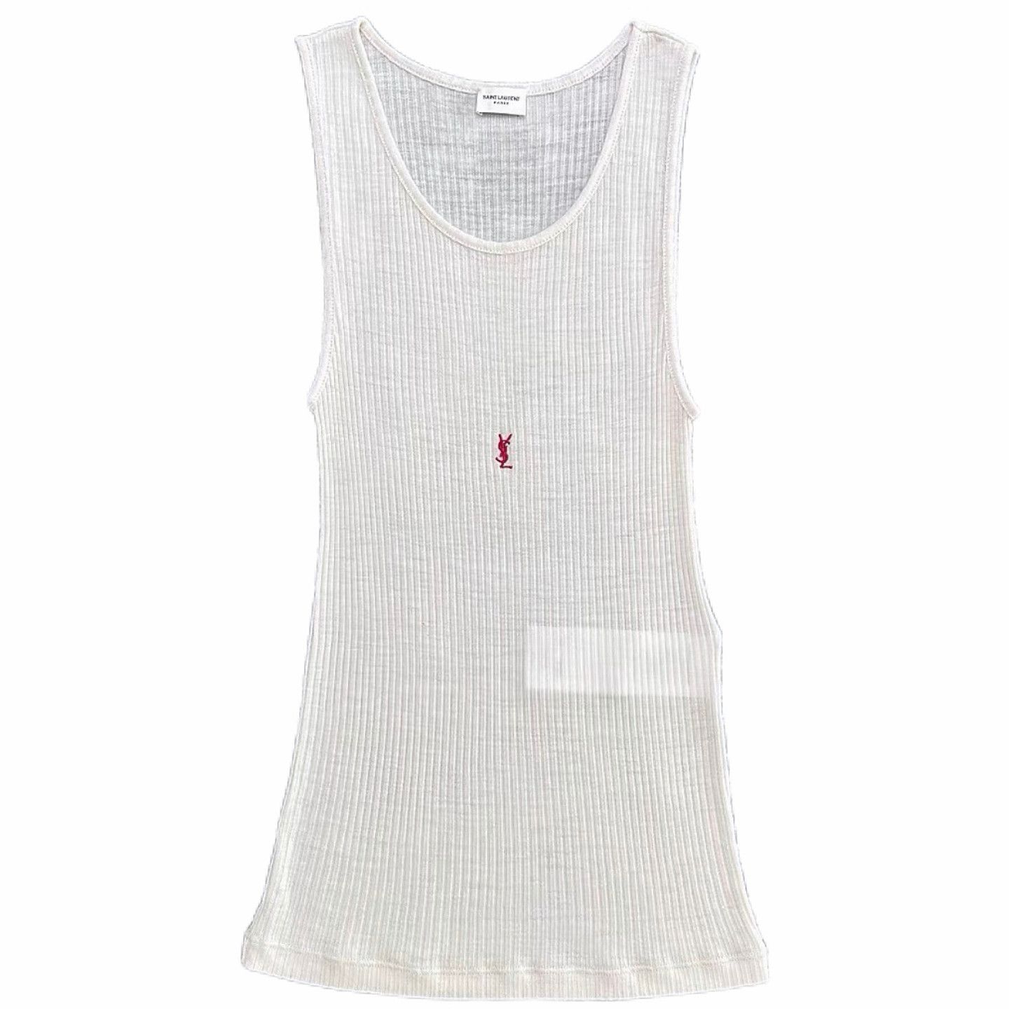 Saint Laurent Paris Saint Laurent Logo Embroidery Tank Top Size L Size L / US 10 / IT 46 - 1 Thumbnail