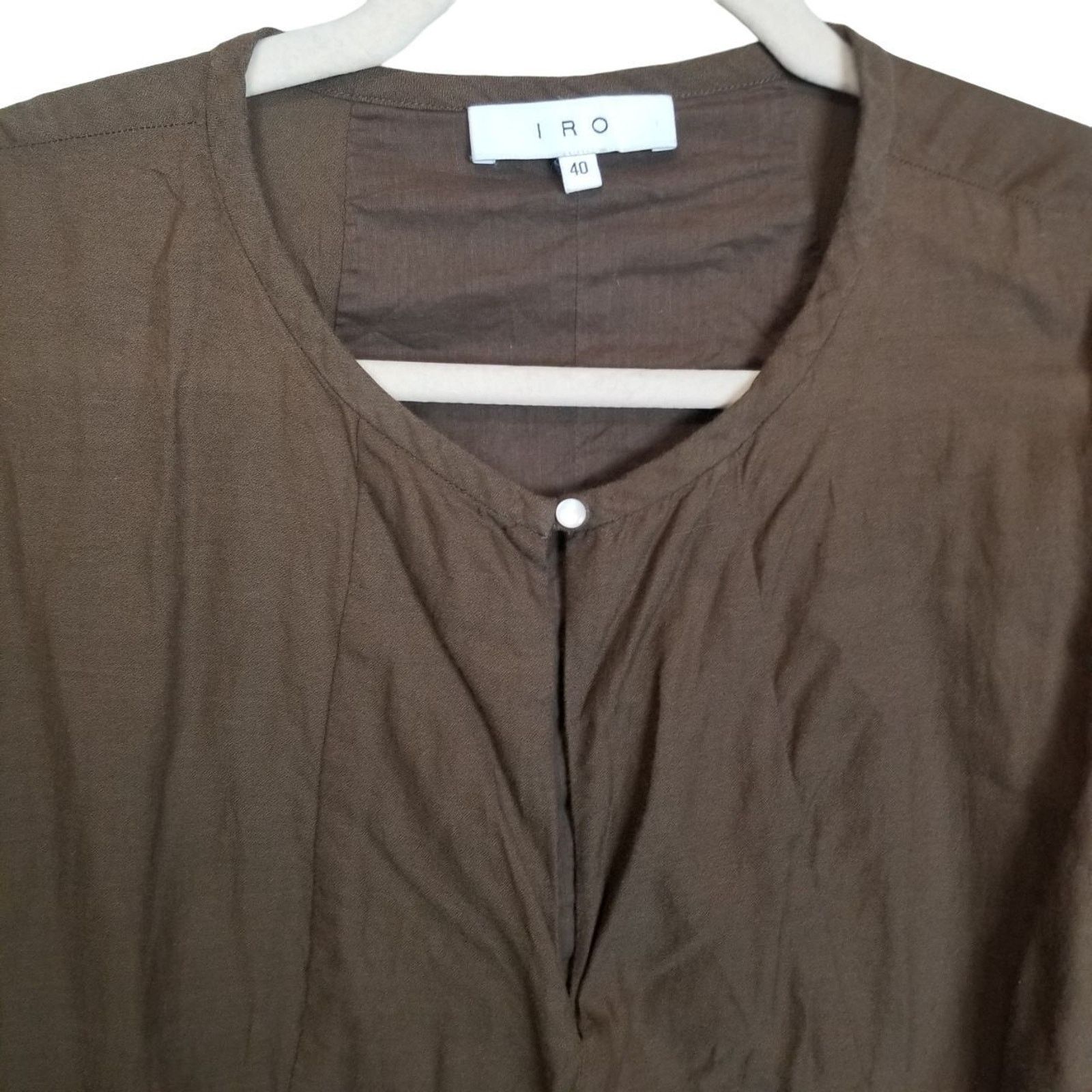 Iro IRO Womens Chocolate Brown Lagenlook Tunic Sz 40 (8) Coastal Size M / US 6-8 / IT 42-44 - 2 Thumbnail