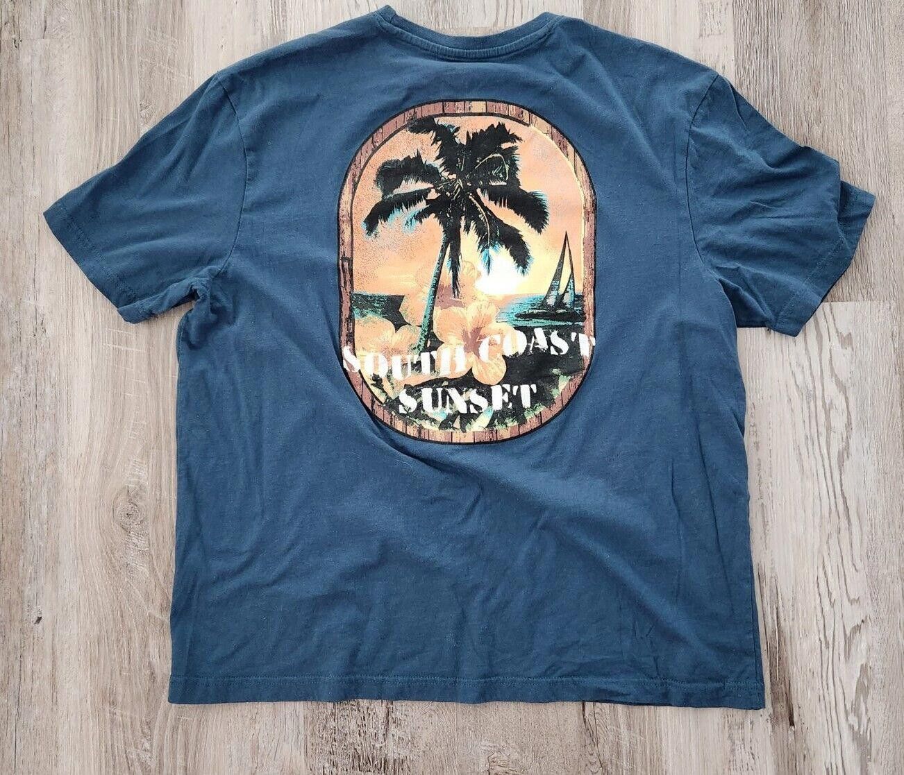 Designer Caribbean Joe Shirt Mens Extra Large Teal Sunset Size US XL / EU 56 / 4 - 2 Thumbnail
