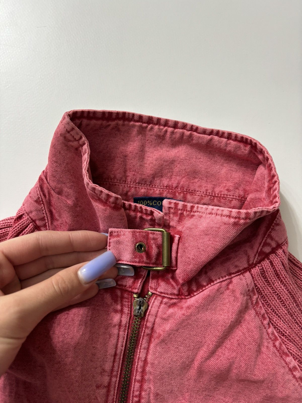 Vintage FADED MULTI-POCKET CROPPED MOTO LONG SLEEVE ZIP SWEATER Size M / US 6-8 / IT 42-44 - 10 Thumbnail
