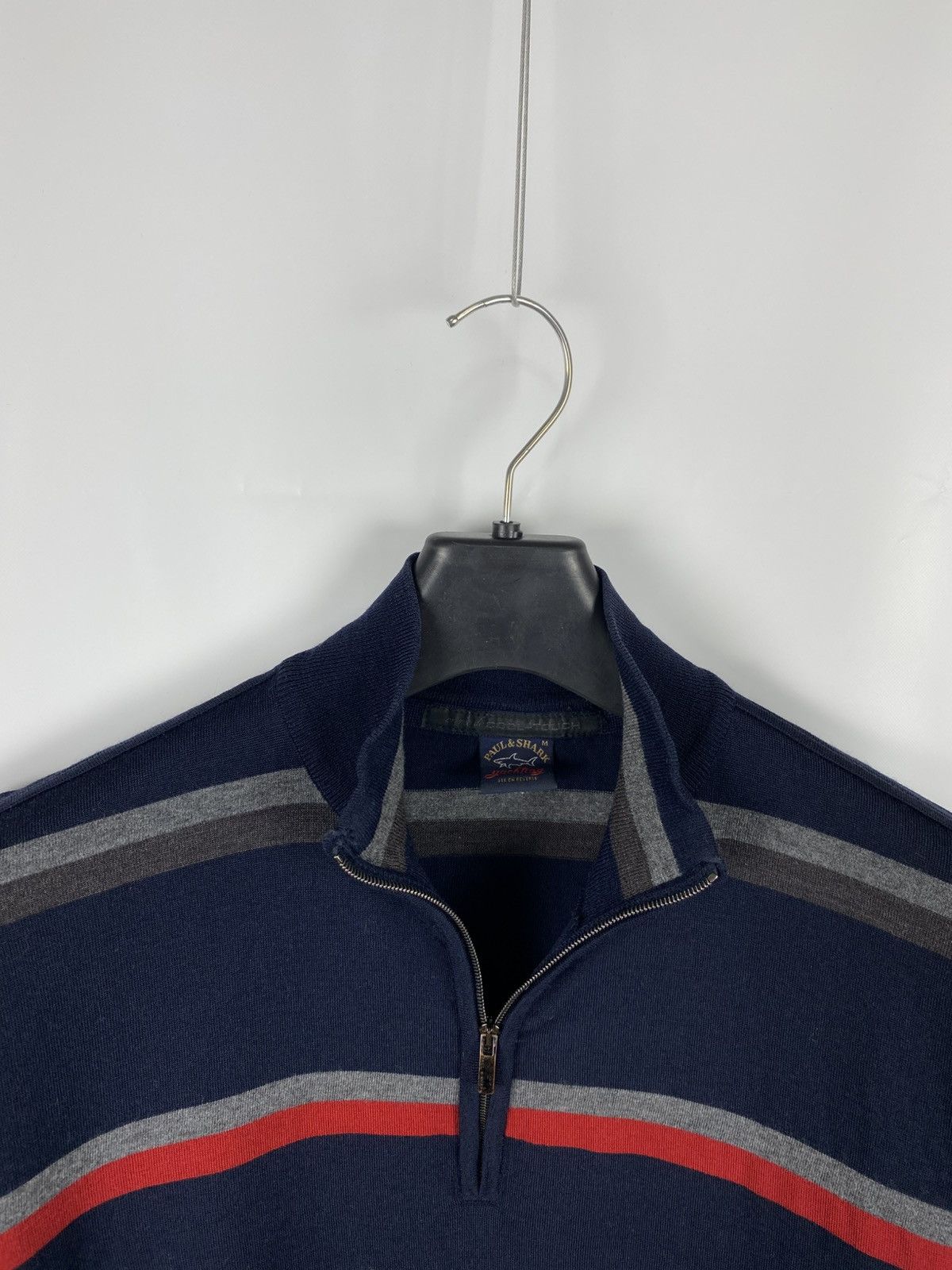 Paul & Shark Paul & Shark Striped Jumper 1/3 Zip Wool Mock Neck size M Size US M / EU 48-50 / 2 - 6 Thumbnail